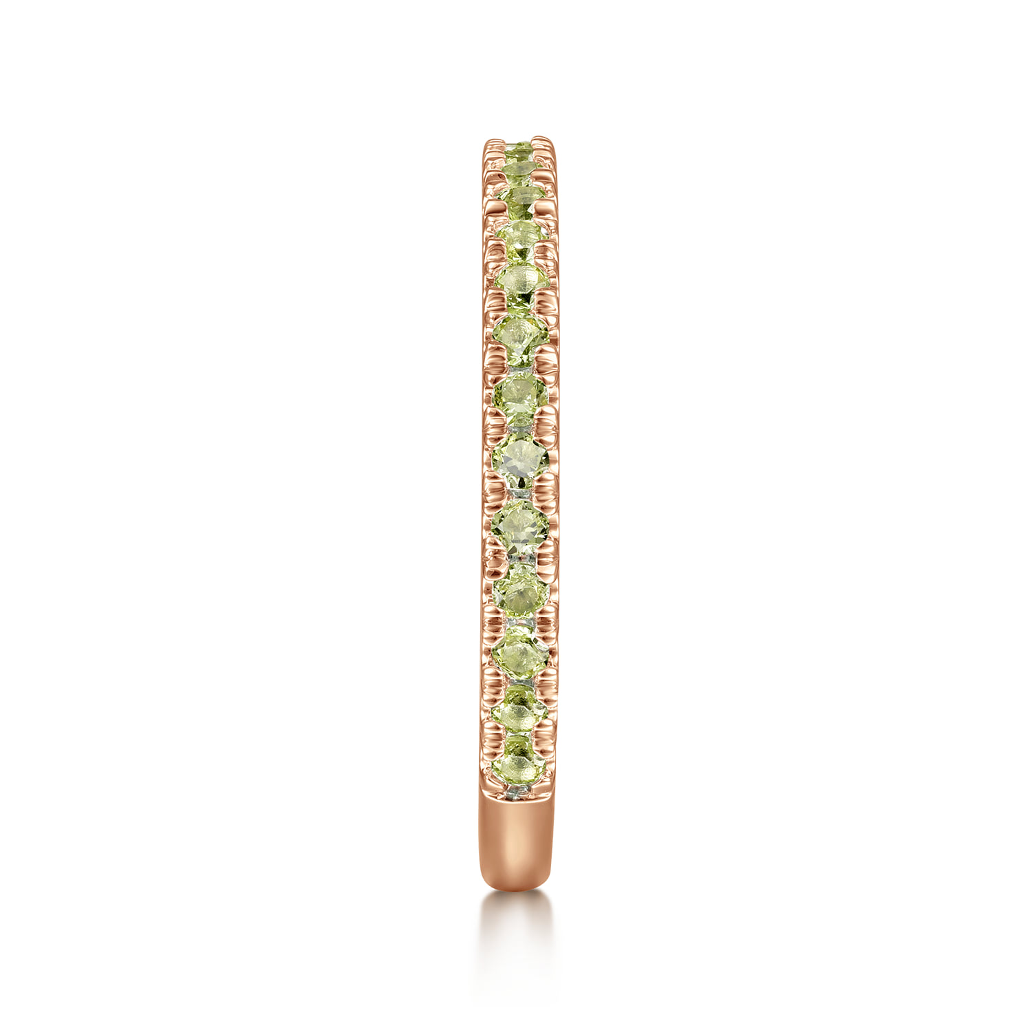 Peridot Stackable Ring in 14K Rose Gold, photograph 4