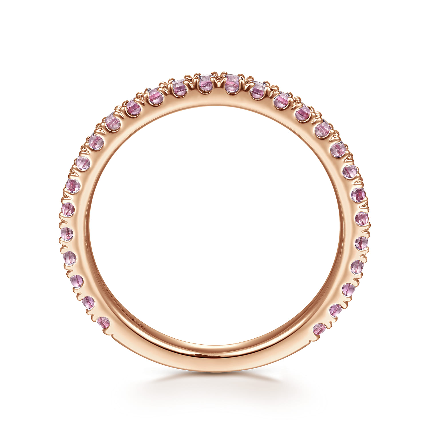 Pink Sapphire Stackable Ring in 14K Rose Gold, photograph 2