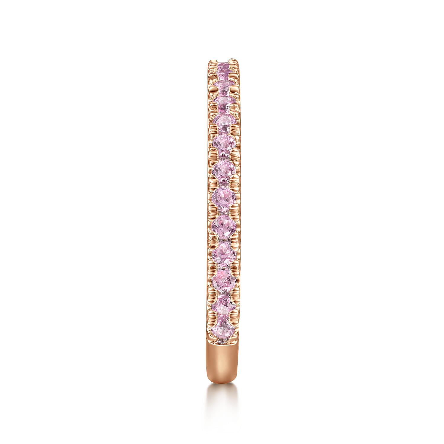 Pink Sapphire Stackable Ring in 14K Rose Gold, photograph 4