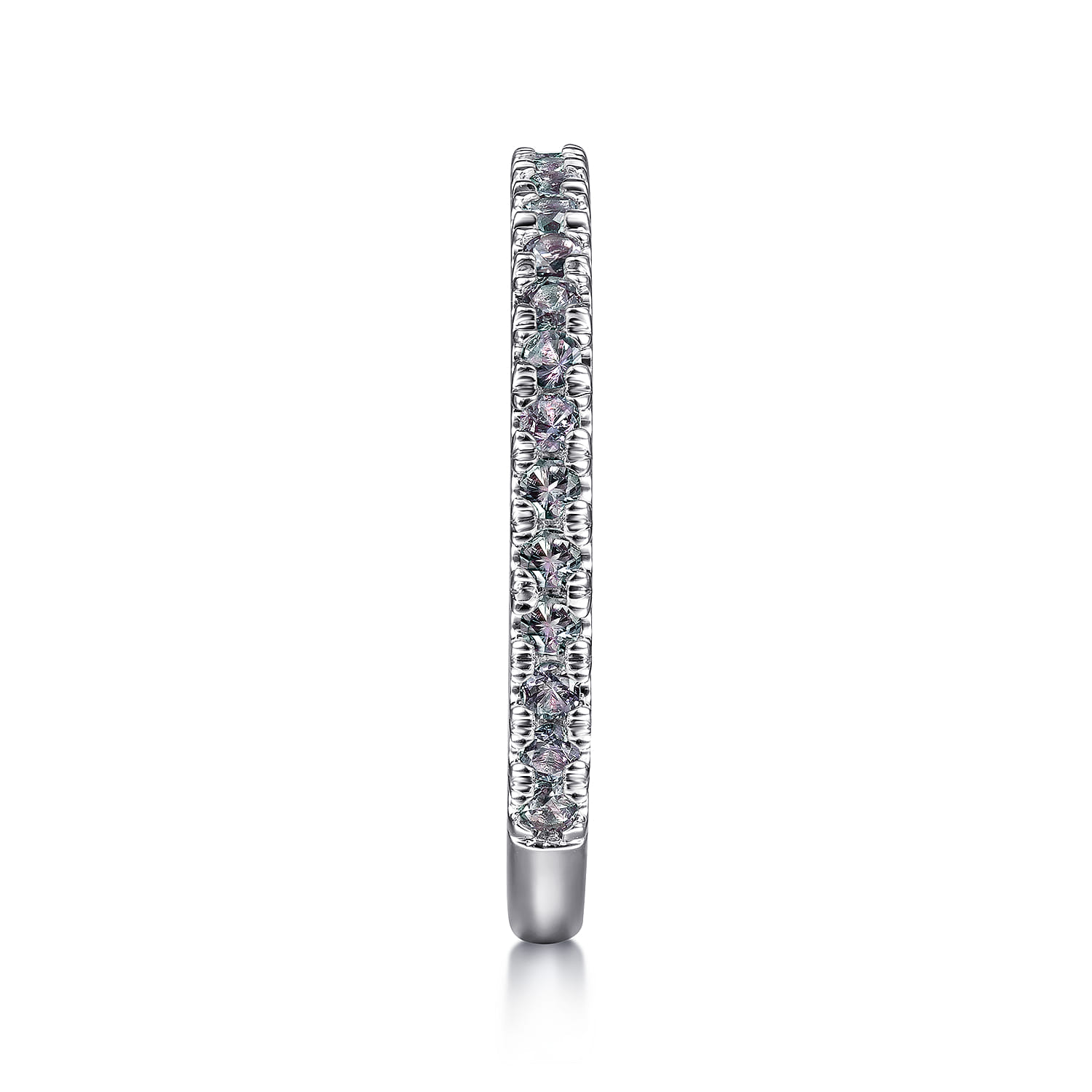 Manmade Alexandrite Stackable Ring in 14K White Gold, photograph 4