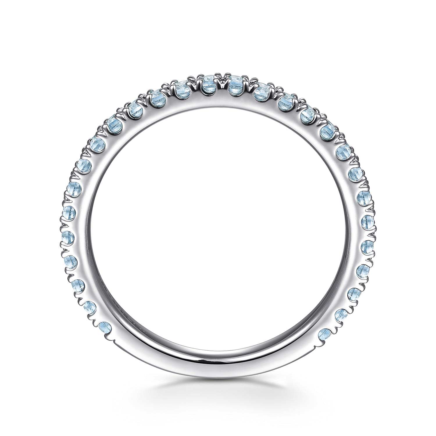AQ - Aquamarine Ladies Ring in 14K White Gold, photograph 2
