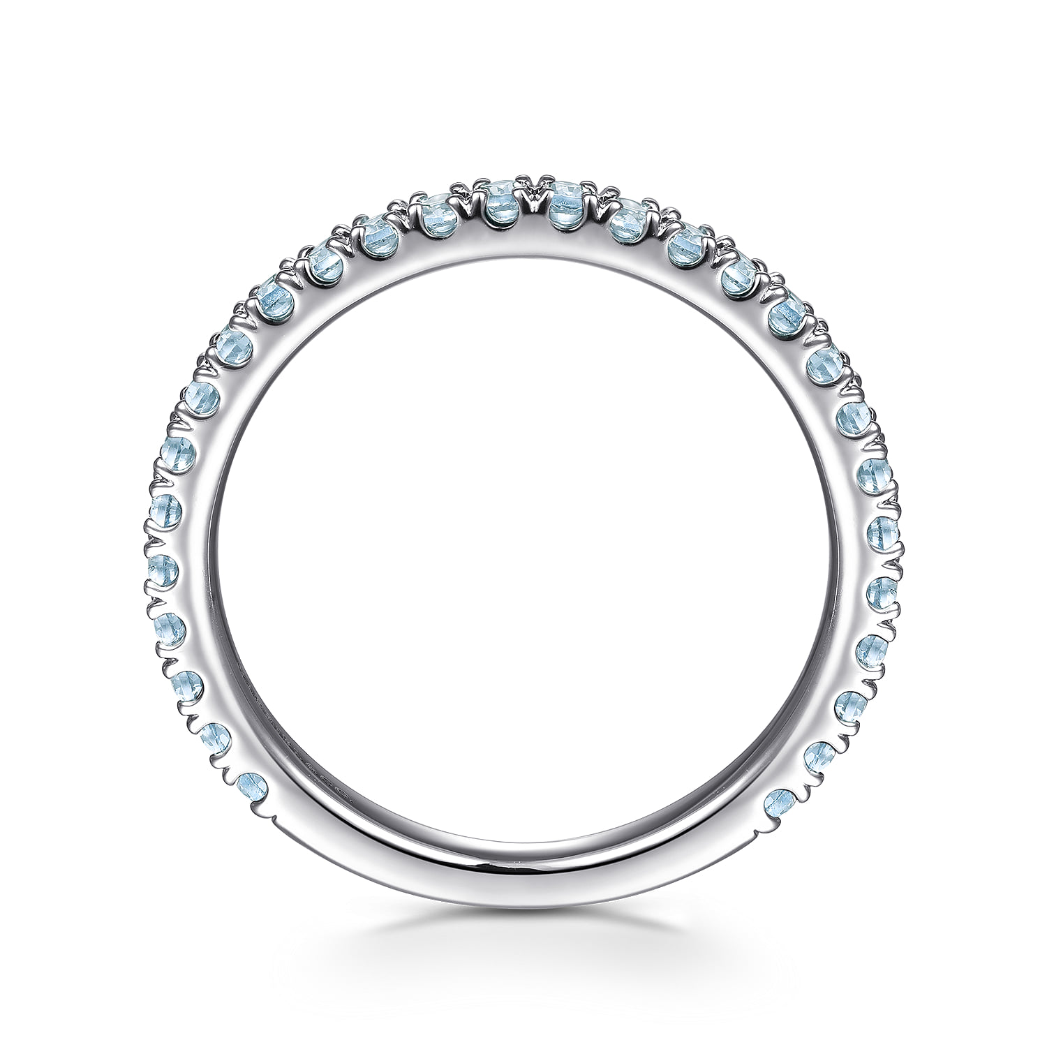 Blue Topaz Stackable Ring in 14K White Gold, photograph 2