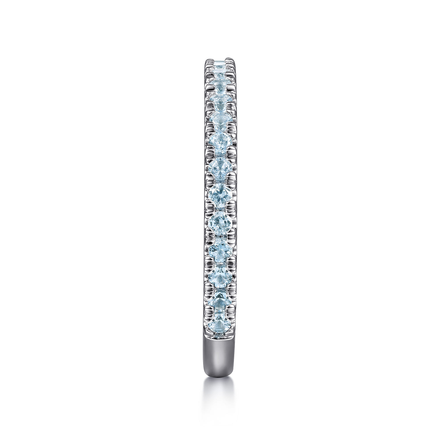 Blue Topaz Stackable Ring in 14K White Gold, photograph 4