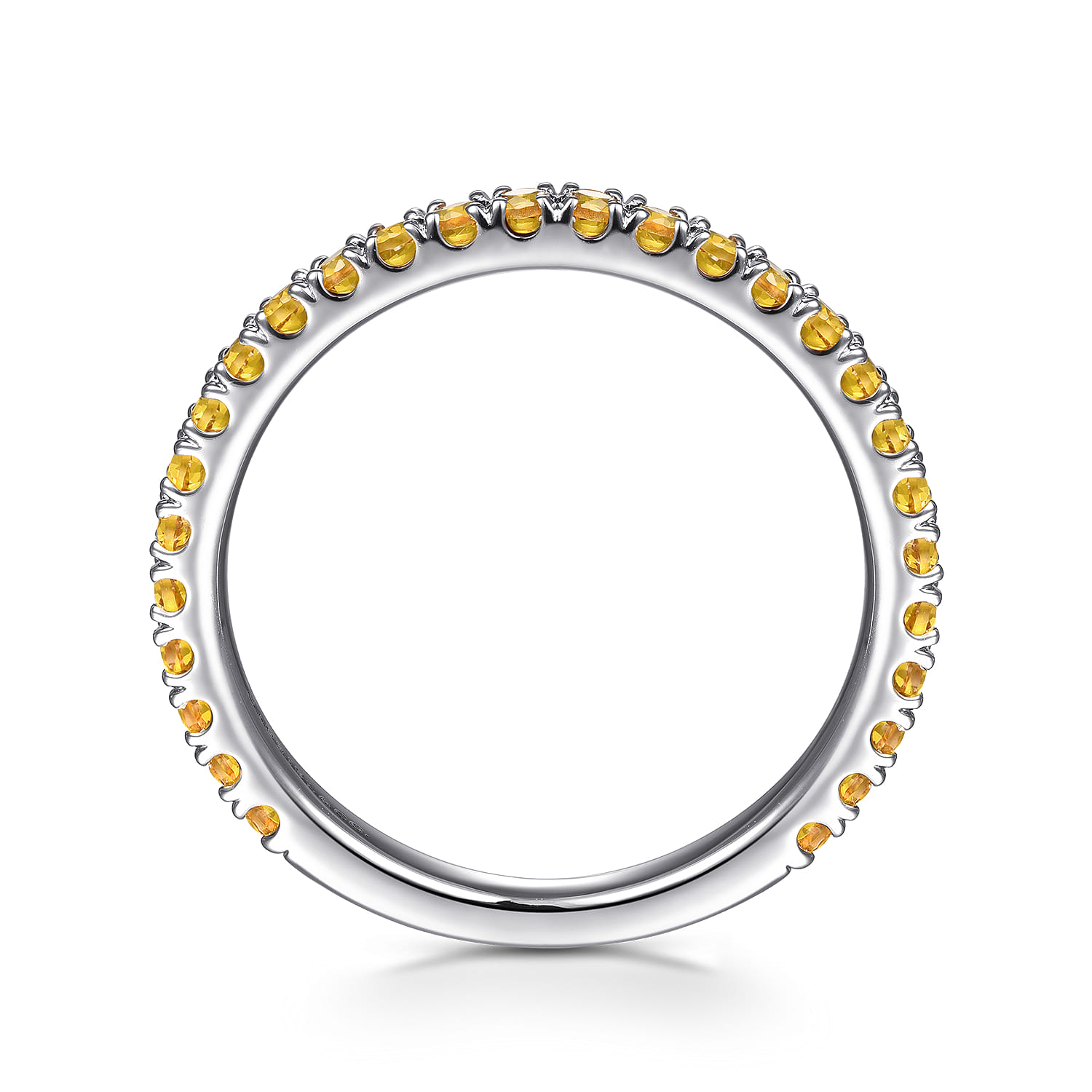 Citrine Stackable Ring in 14K White Gold, photograph 2