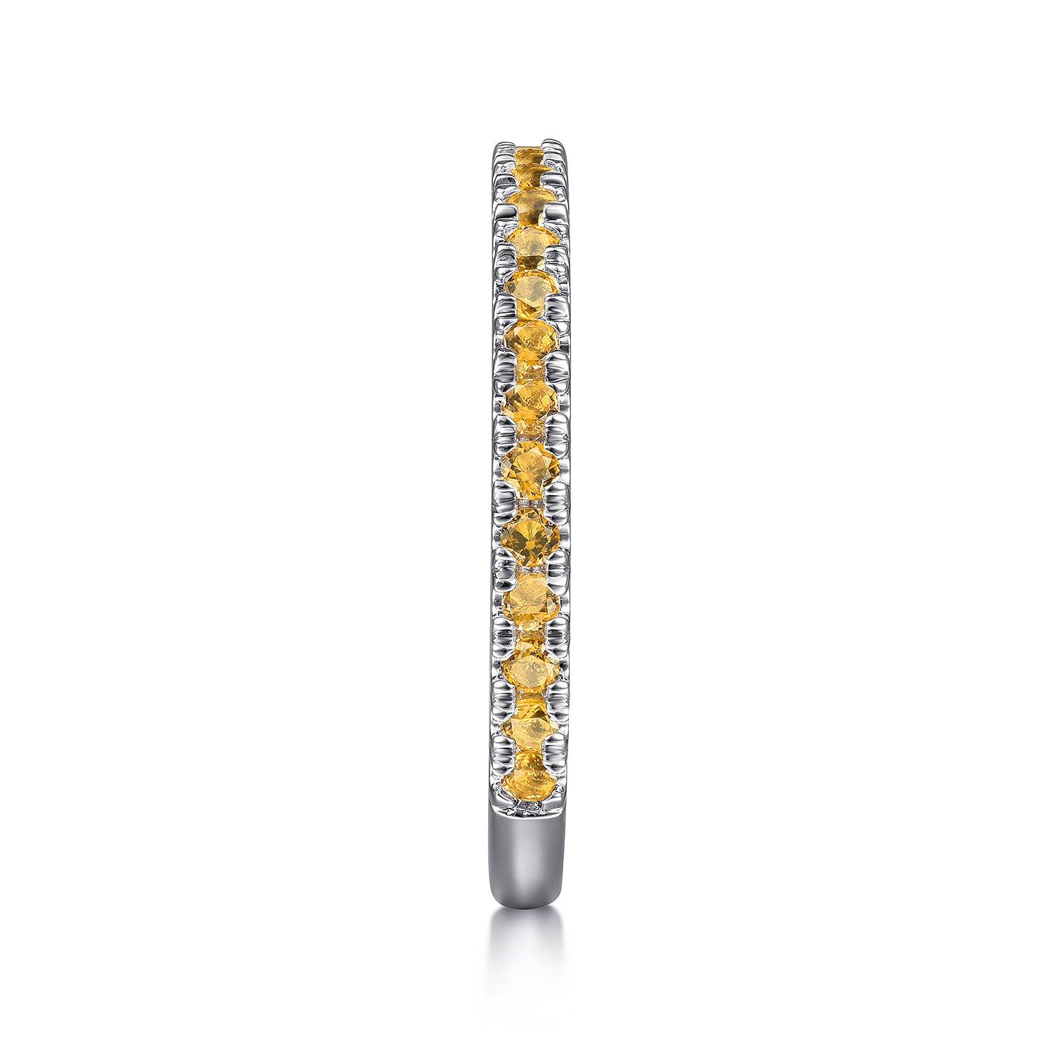 Citrine Stackable Ring in 14K White Gold, photograph 4