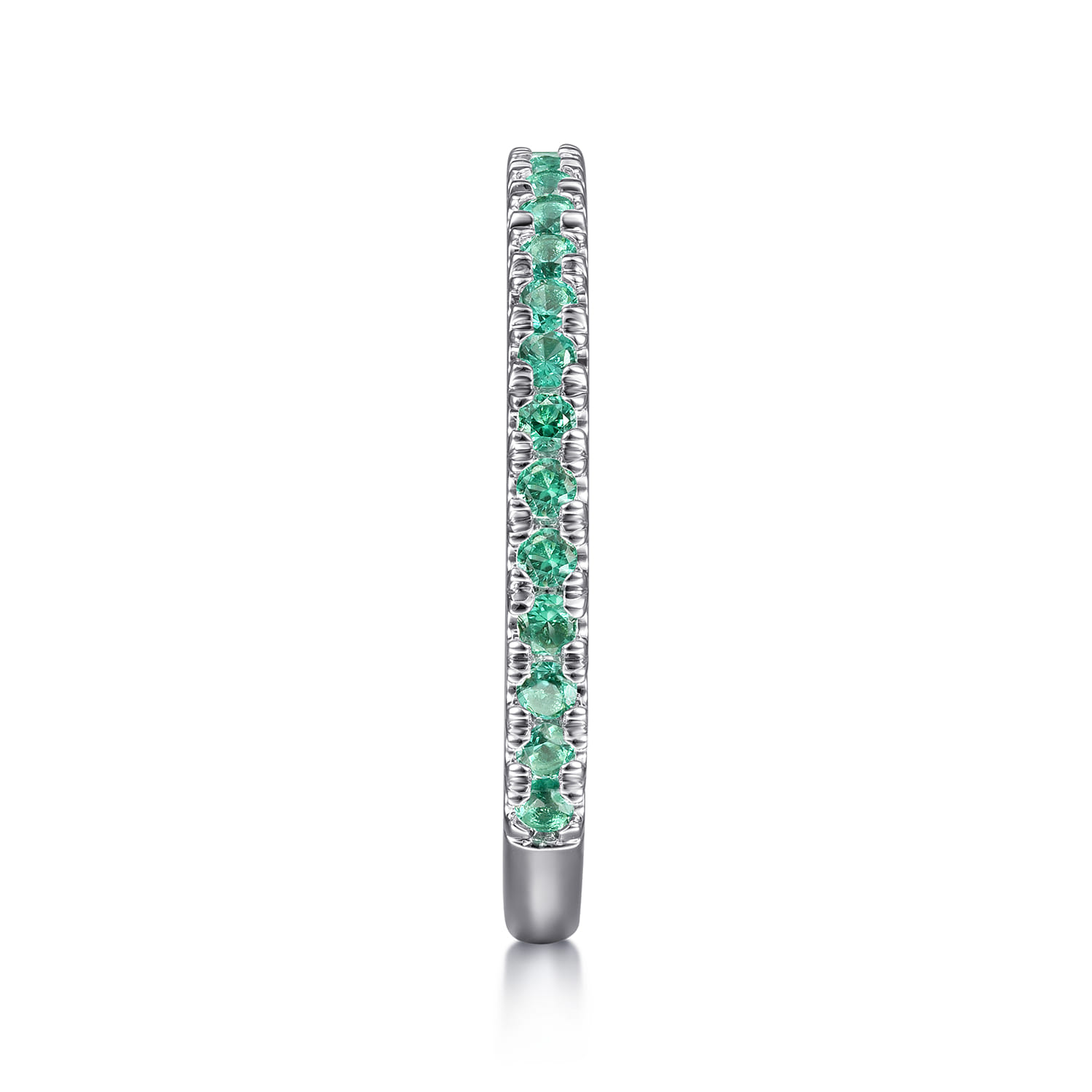 Emerald Stackable Ring in 14K White Gold, photograph 4
