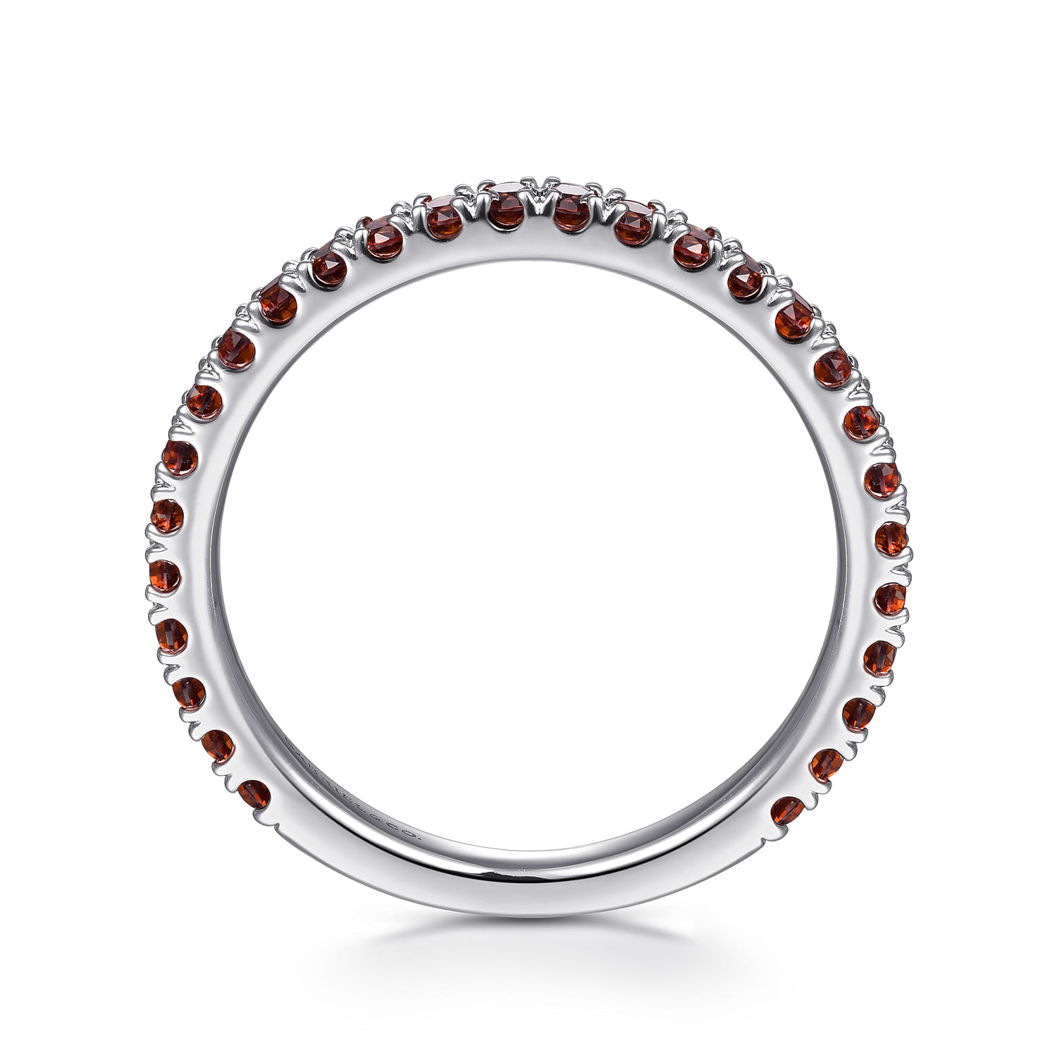Garnet Stackable Ring in 14K White Gold, photograph 2