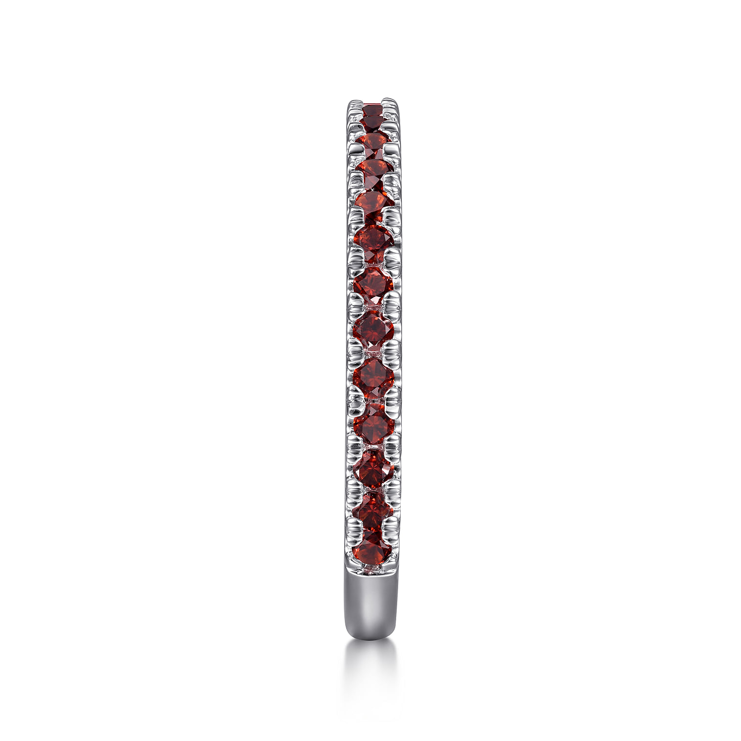 Garnet Stackable Ring in 14K White Gold, photograph 4