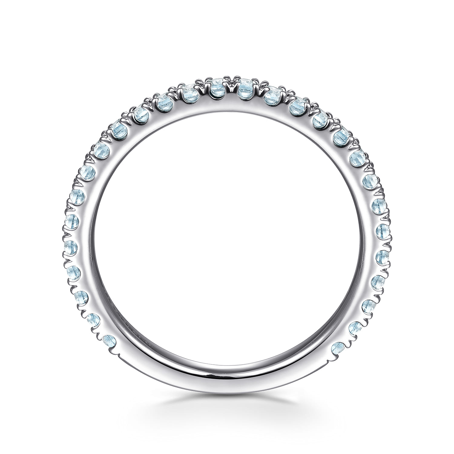 Sky Blue Topaz Stackable Ring in 14K White Gold, photograph 2