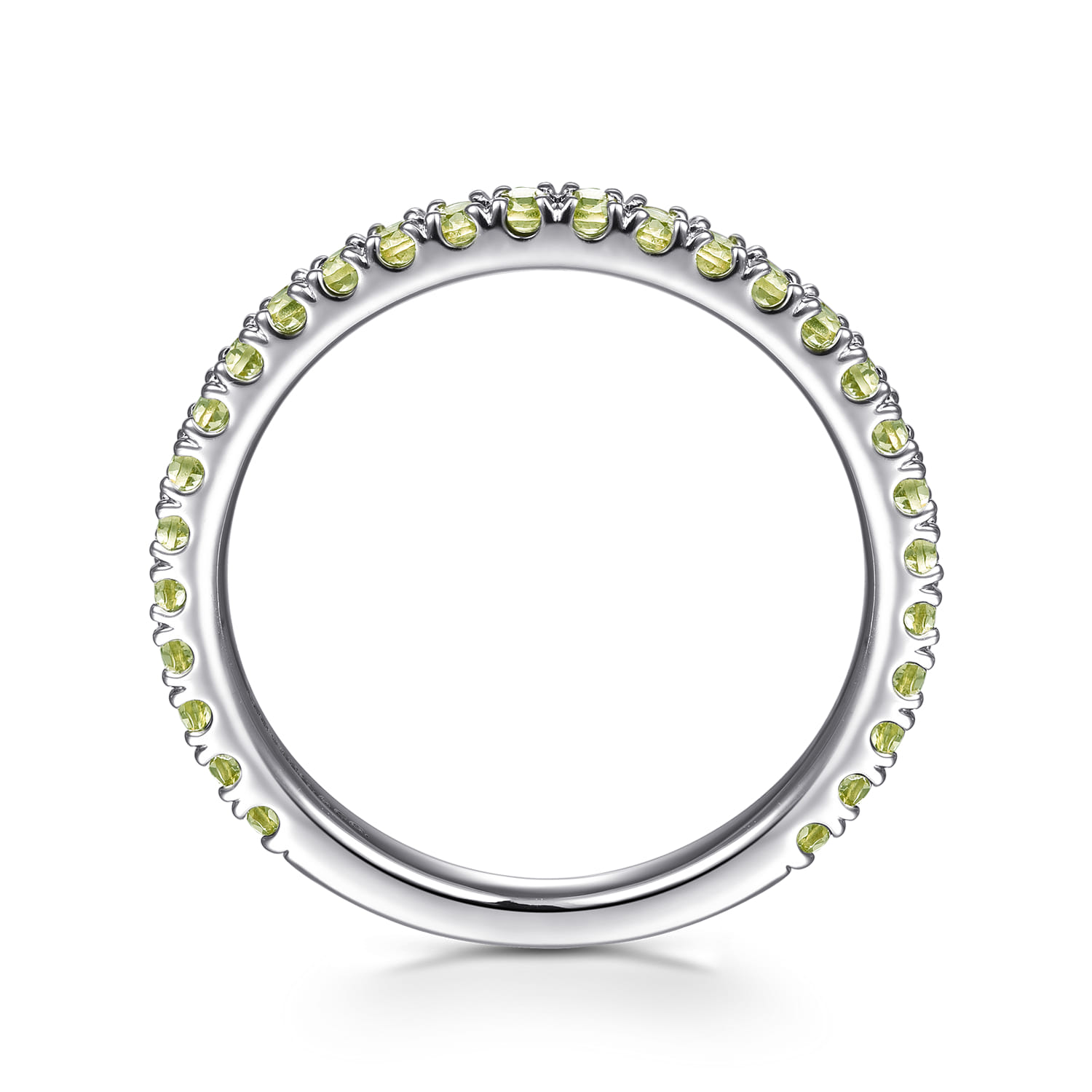 Peridot Stackable Ring in 14K White Gold, photograph 2