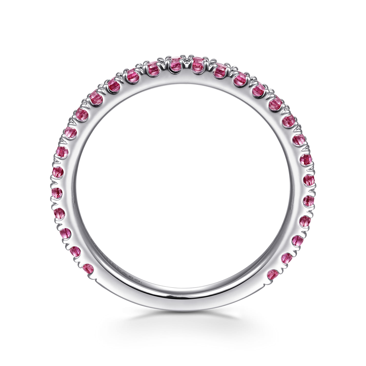 Ruby Stackable Ring in 14K White Gold, photograph 2