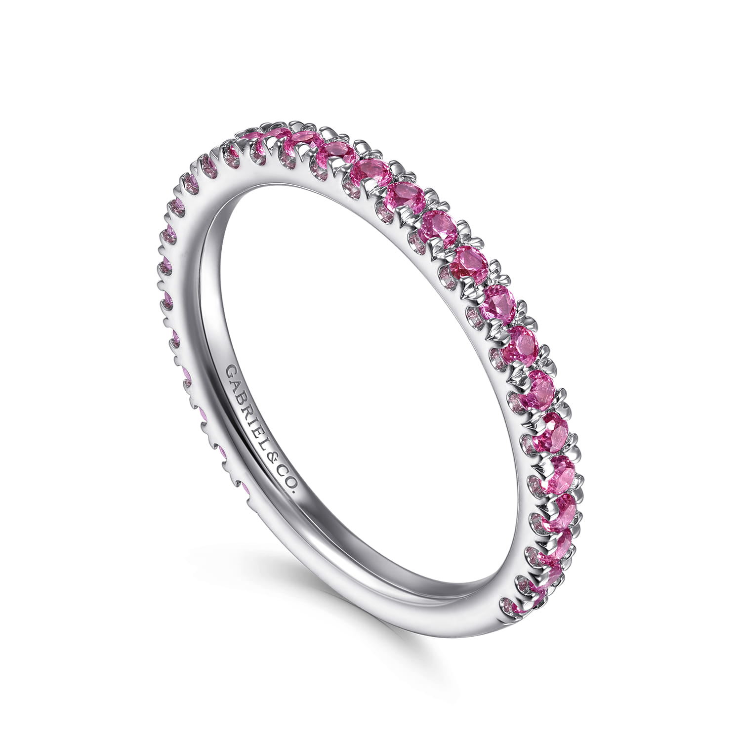 Ruby Stackable Ring in 14K White Gold, photograph 3