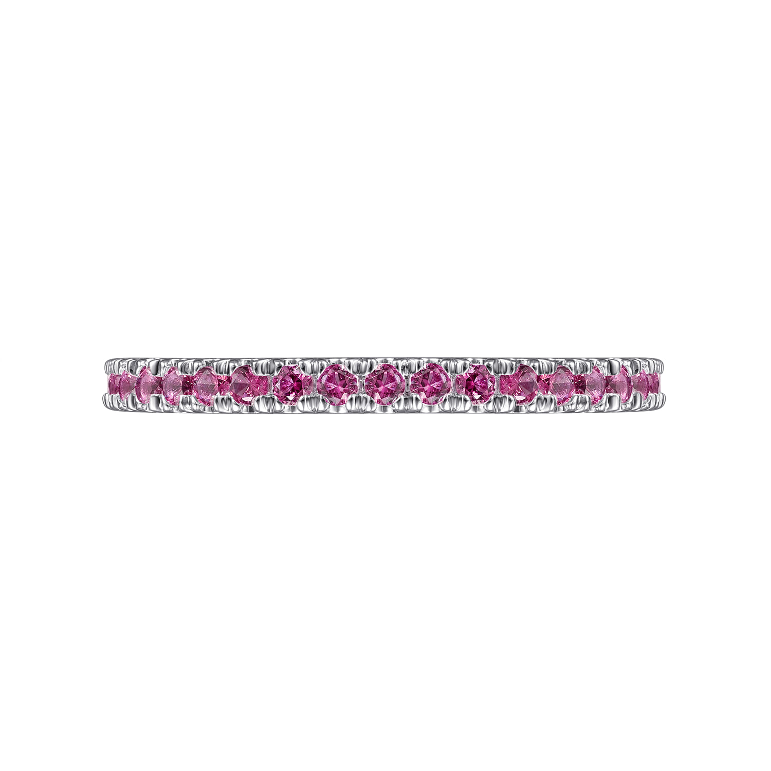 Ruby Stackable Ring in 14K White Gold, photograph 6
