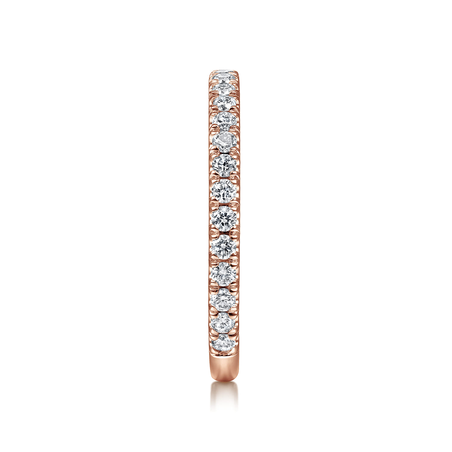 Scalloped Diamond Stackable Ring in 14K Rose Gold, photograph 4