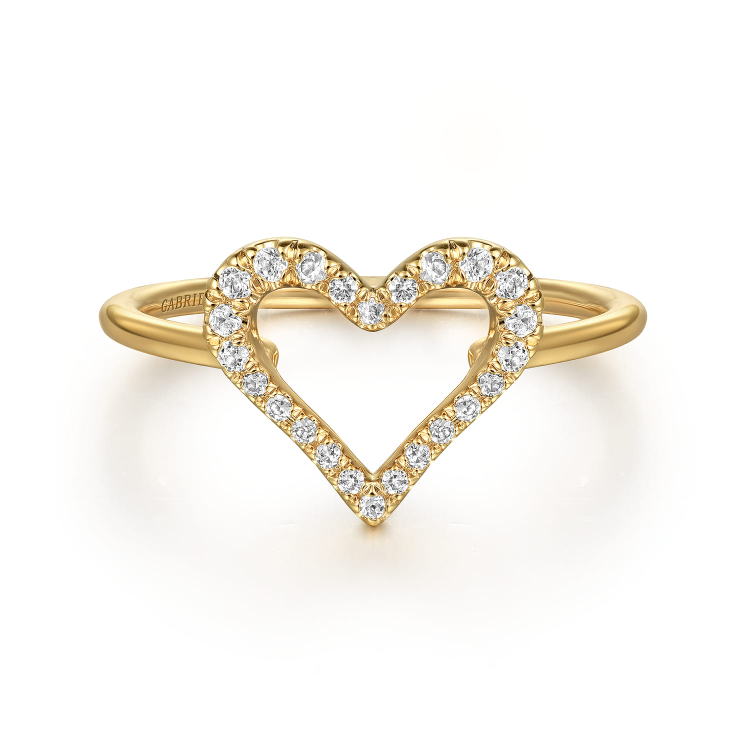 White Sapphire Open Heart Ladies Ring
