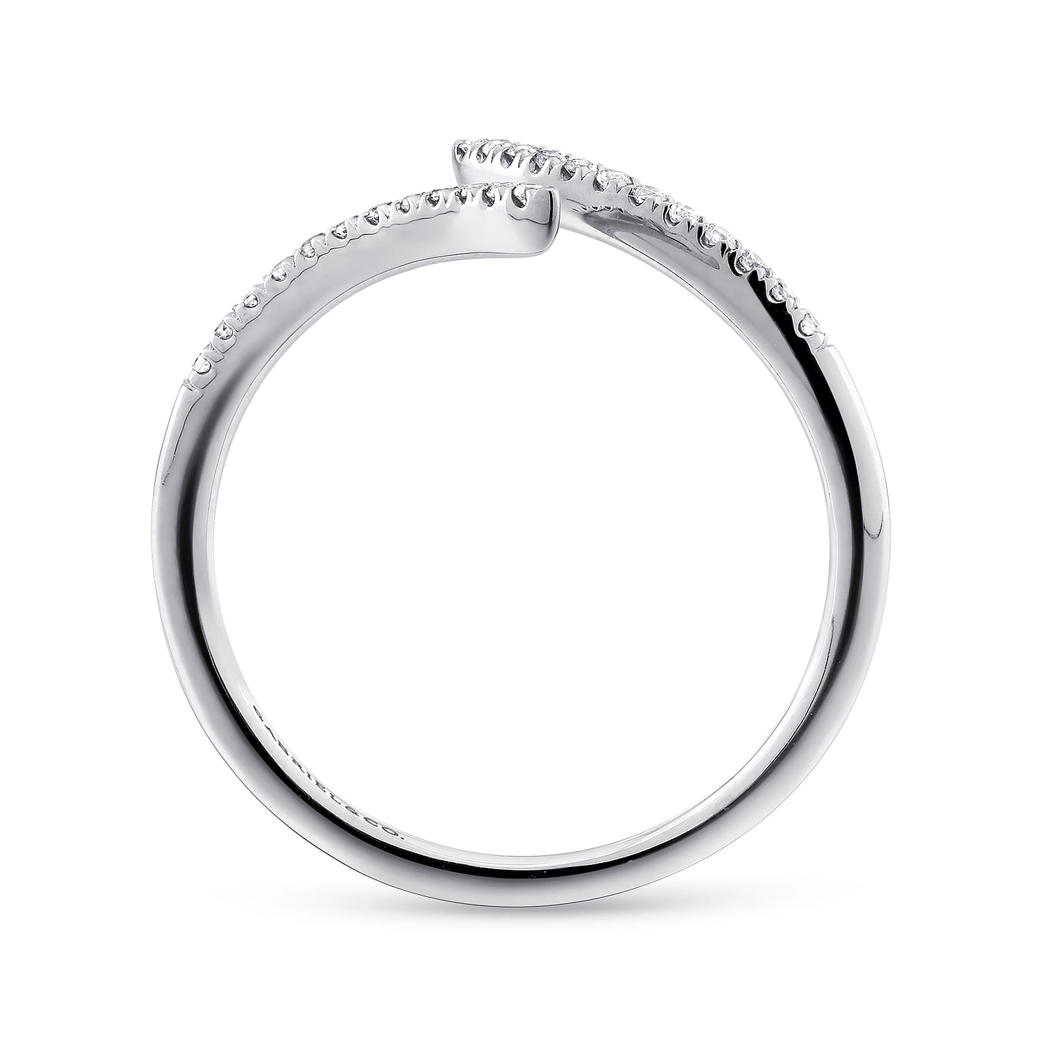 Bypass Open Diamond Ring in 14K White Gold, photograph 2