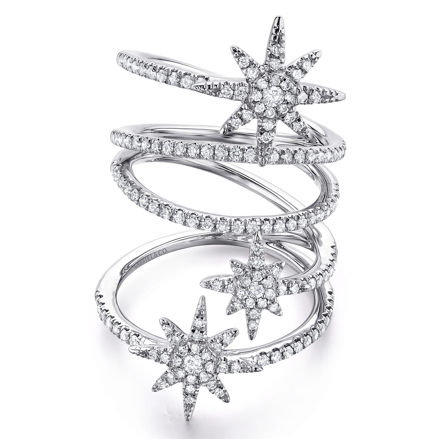 Wide Open Diamond Band and Star Station Statement Ring