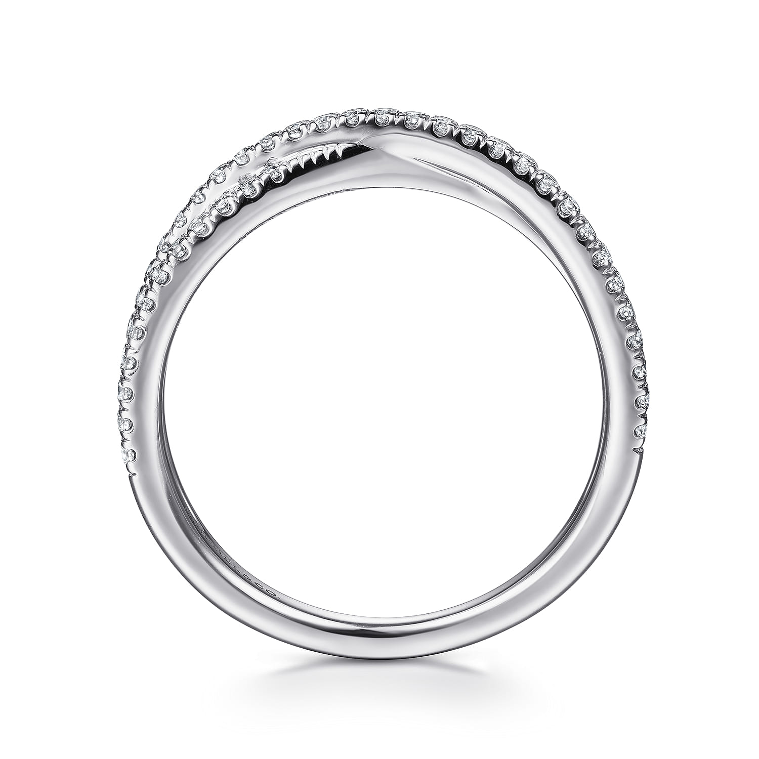 Diamond Criss Cross Ring in 14K White Gold, photograph 2