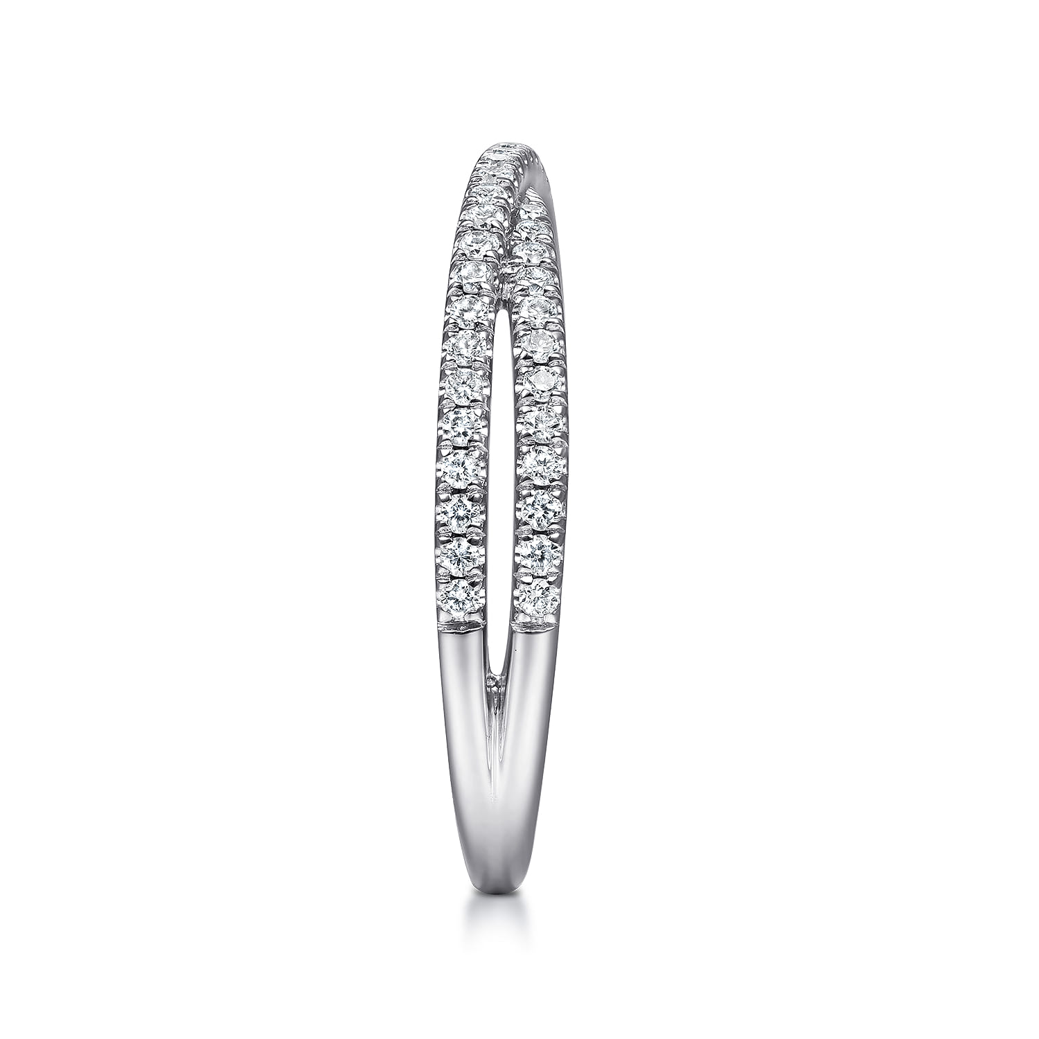 Diamond Criss Cross Ring in 14K White Gold, photograph 4