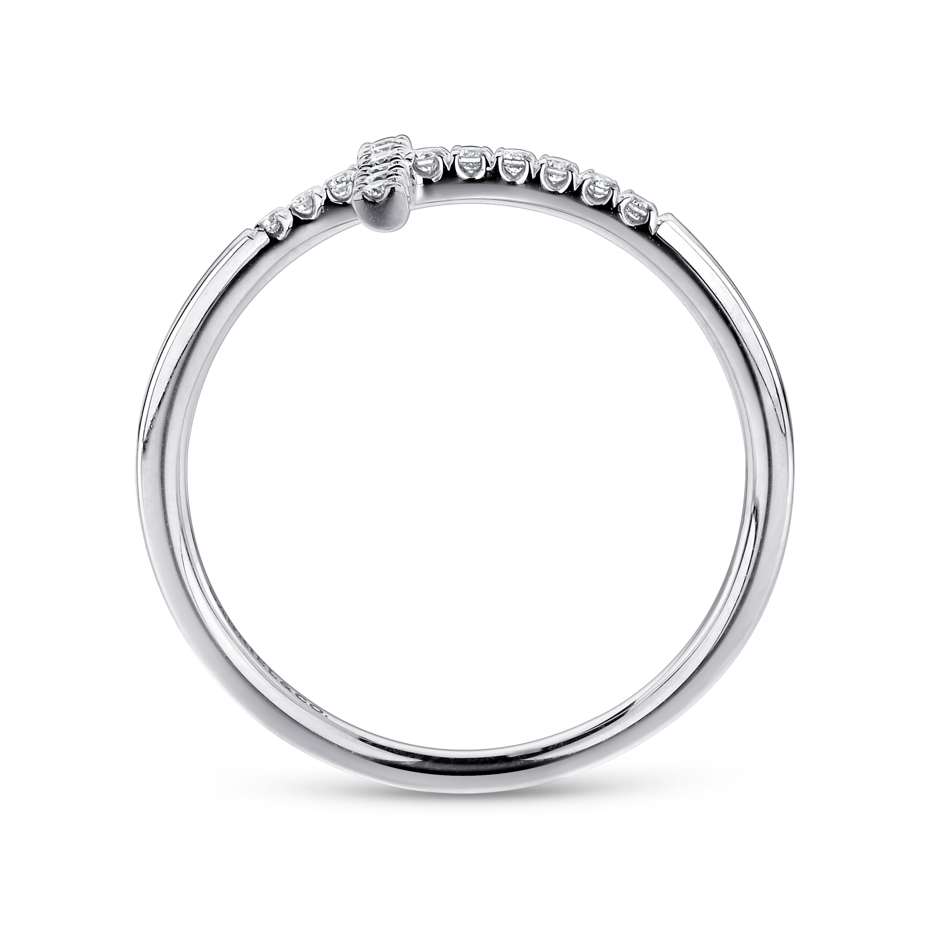Sideways Cross Diamond Ring in 14K White Gold, photograph 2