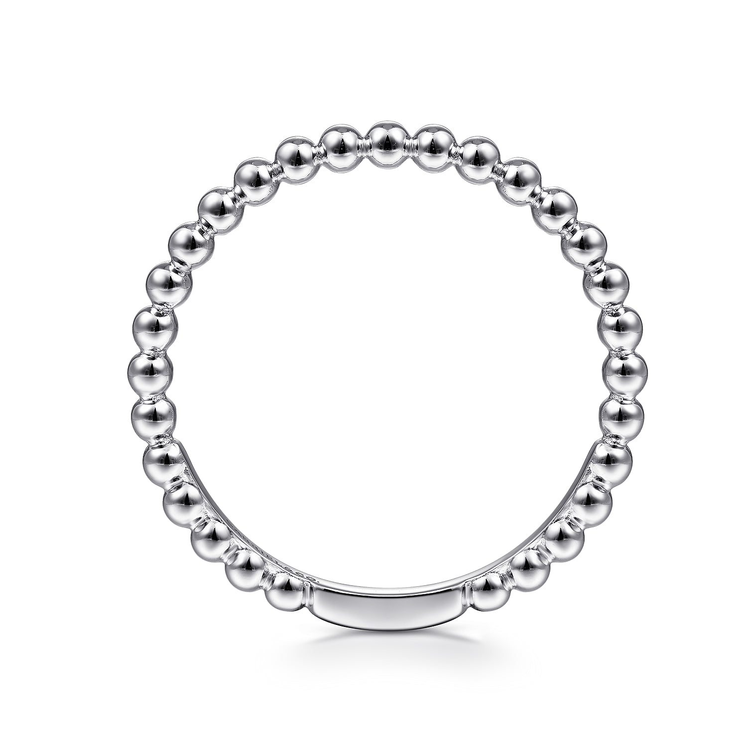 Bujukan Beaded Stackable Ring in 14K White Gold, photograph 2