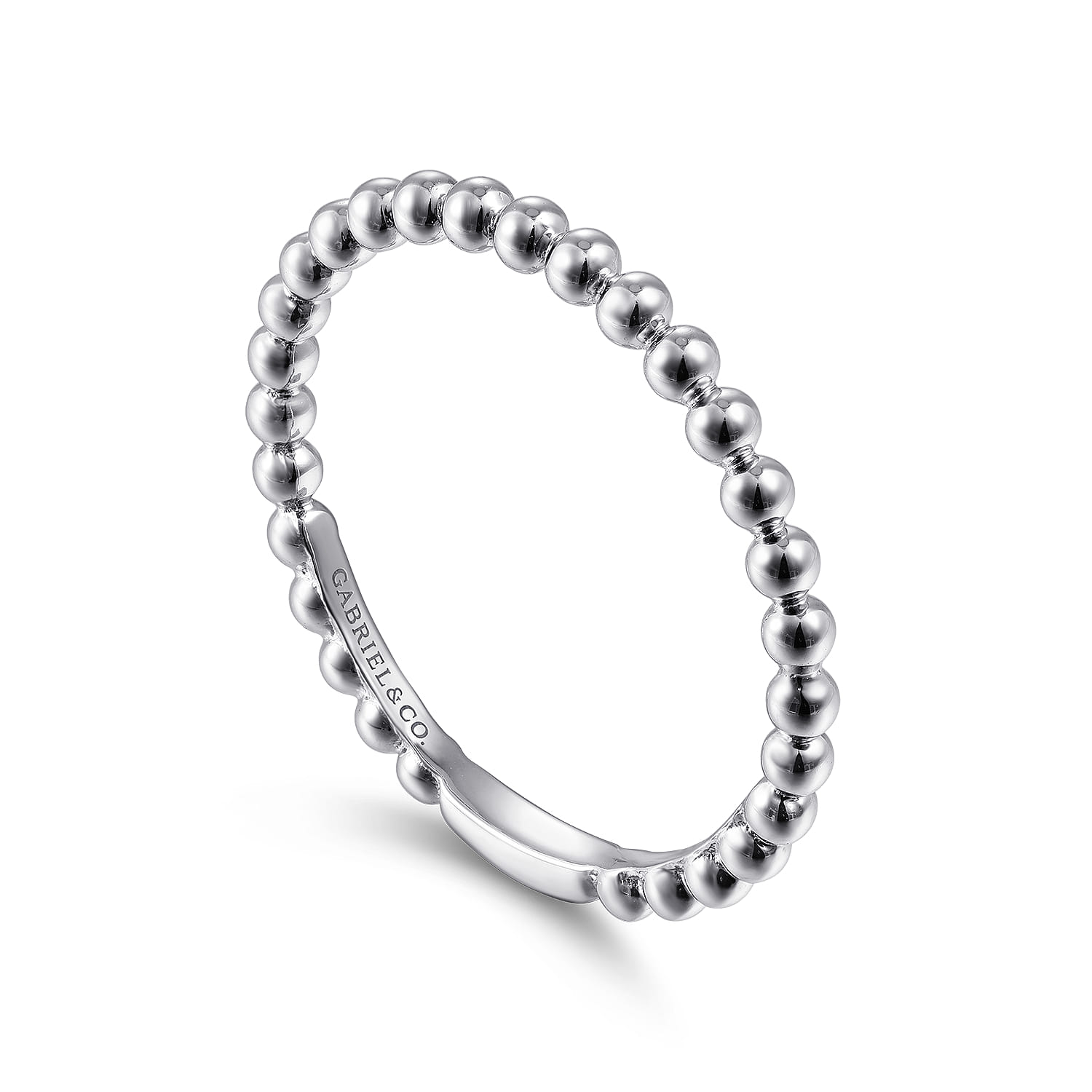 Bujukan Beaded Stackable Ring in 14K White Gold, photograph 3