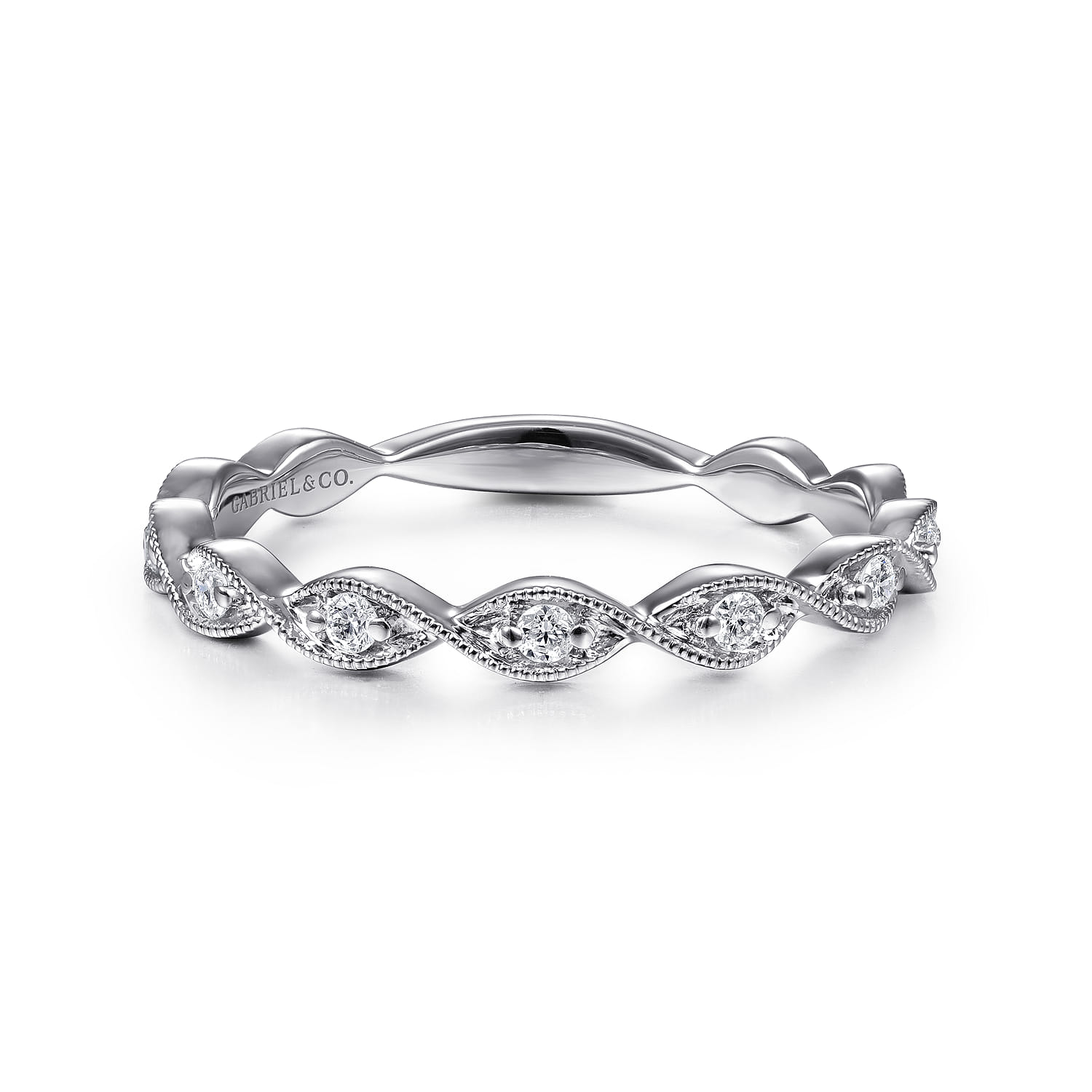 Twisted Diamond Stackable Ring
