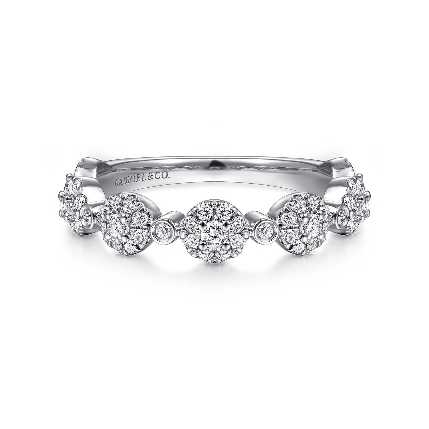 Diamond Pave Station Stackable Ring