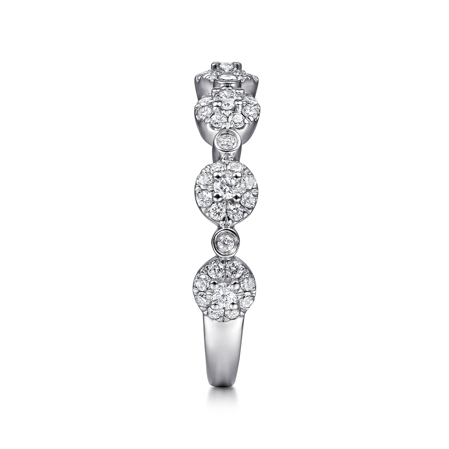 Diamond Pave Station Stackable Ring in 14K White Gold, photograph 4