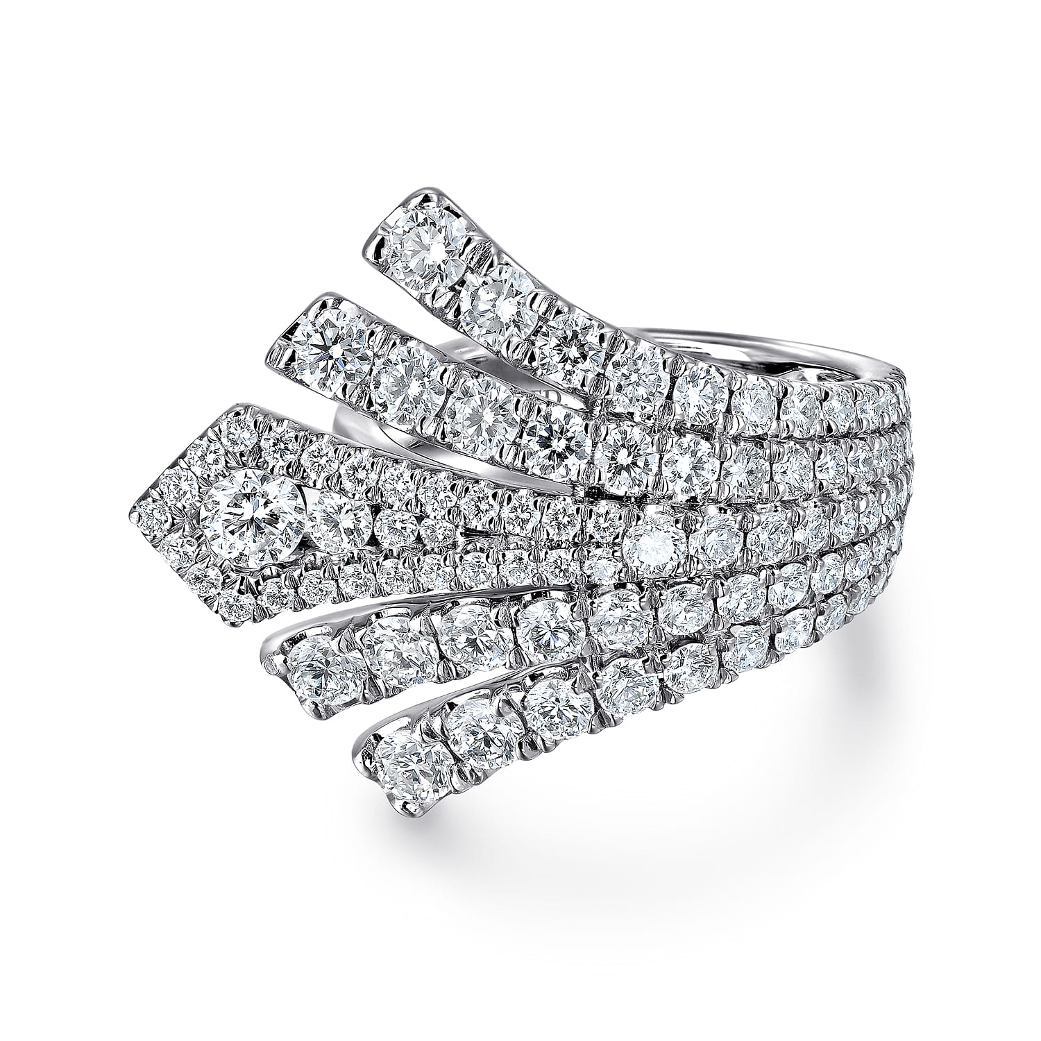 Horizontal Diamond Fan Ring