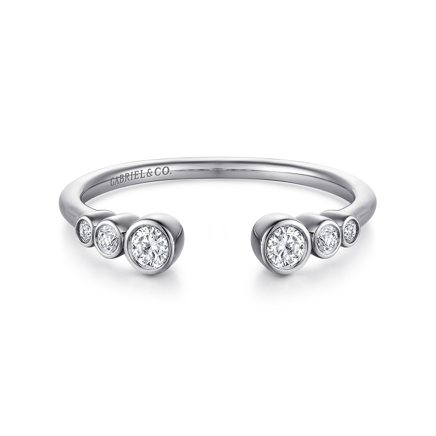 Bezel Set Diamond Split Stackable Ring