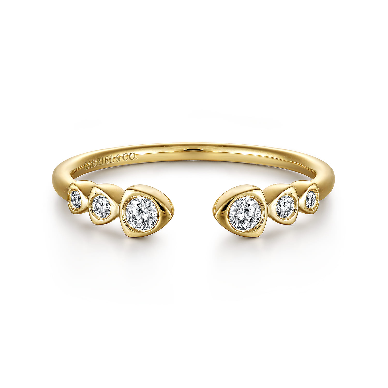Bezel Set Diamond Split Stackable Ring