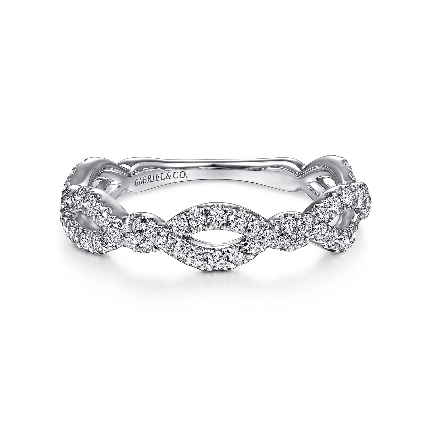 Twisted Pave Diamond Stackable Ring