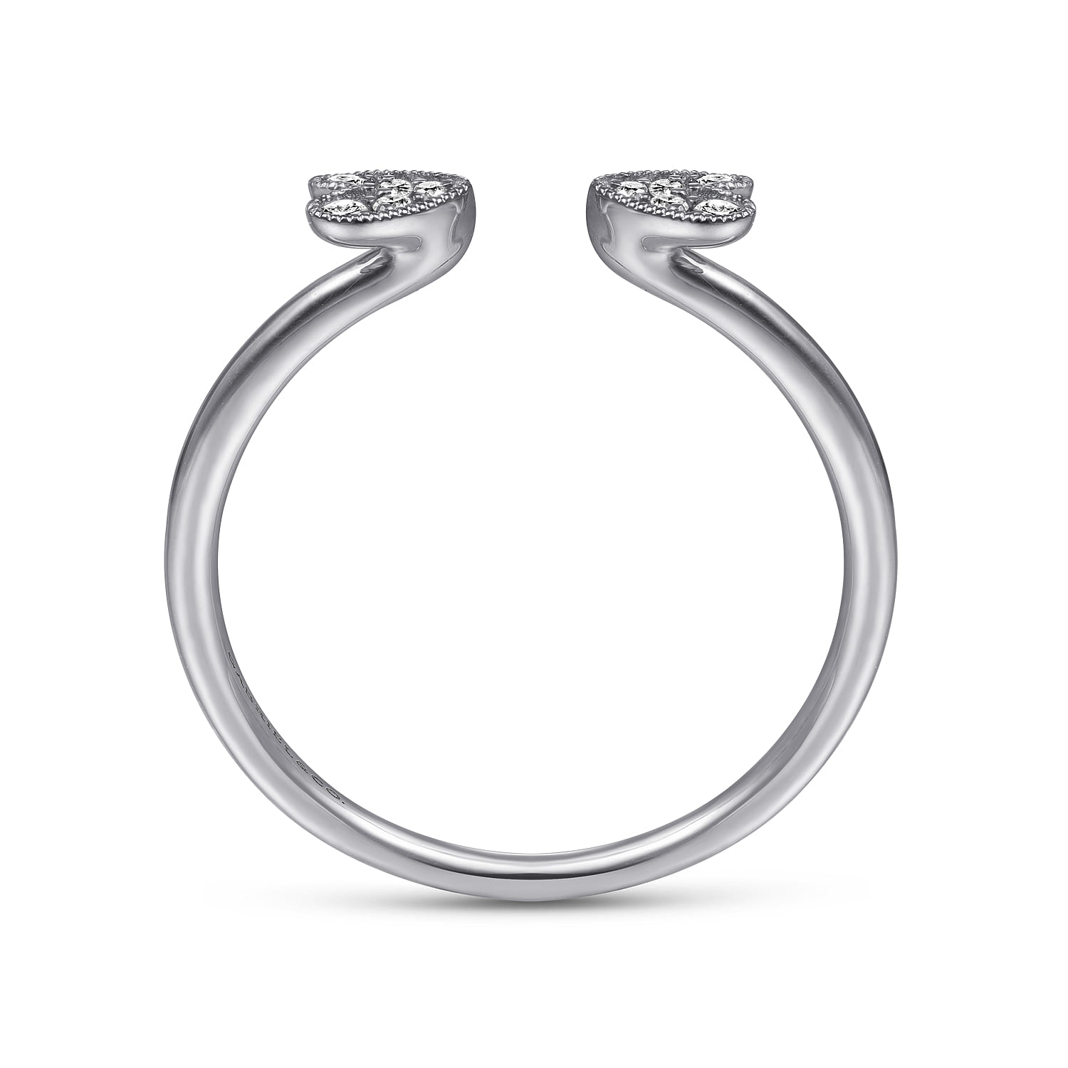 Split Pave Diamond Ring in 14K White Gold, photograph 2