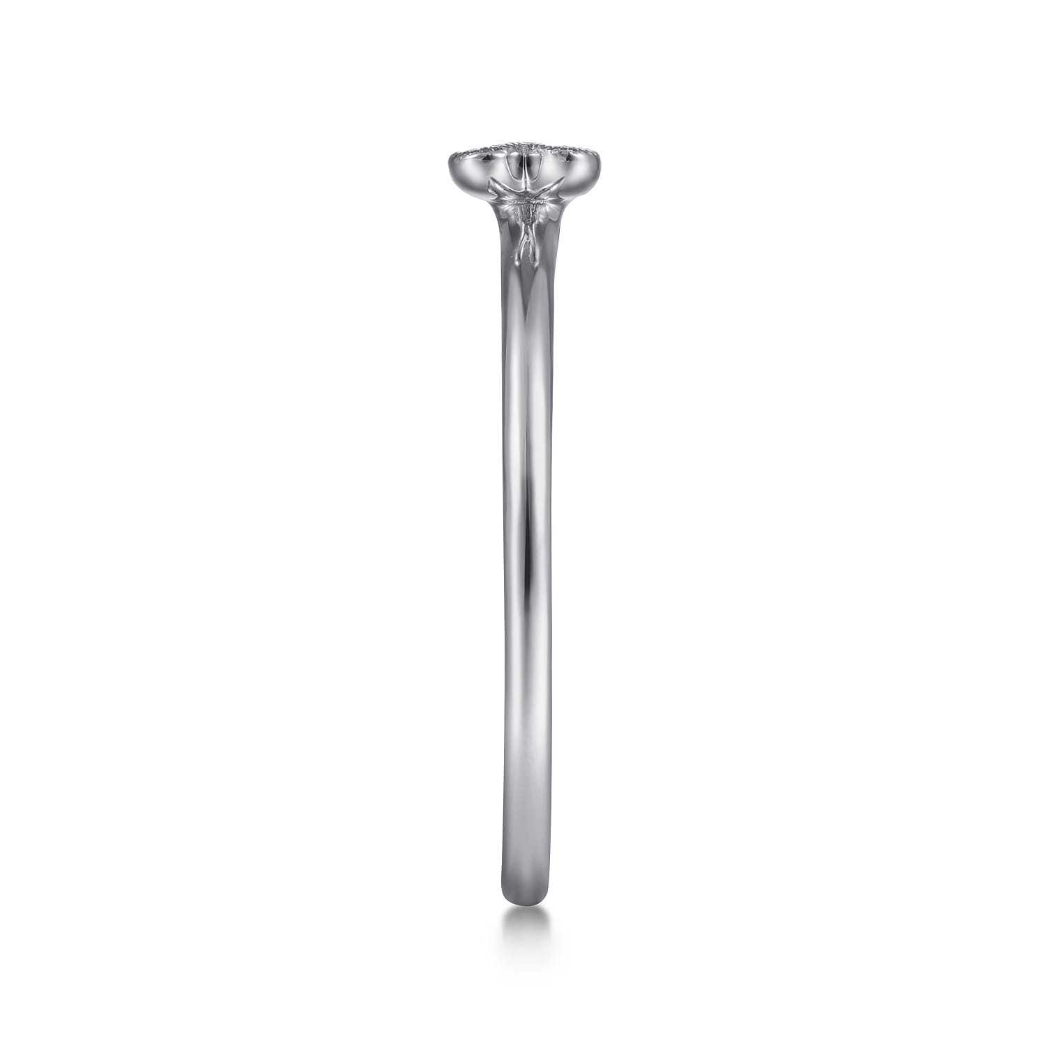 Split Pave Diamond Ring in 14K White Gold, photograph 4