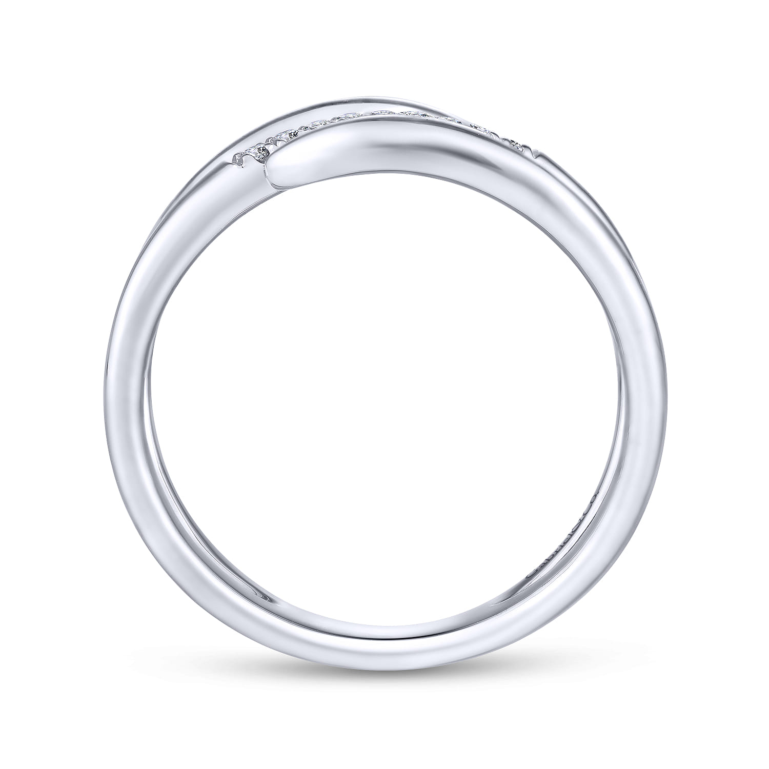 Split Foundation Pave Diamond Wrap Ring in 14K White Gold, photograph 2