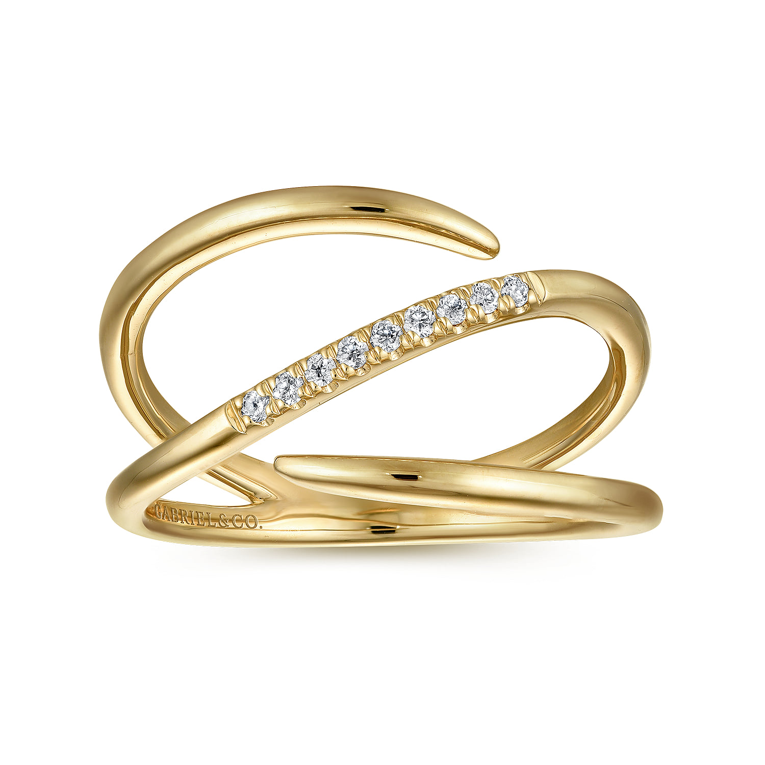 Diamond Wrap Ring in 14K Yellow Gold, photograph 4