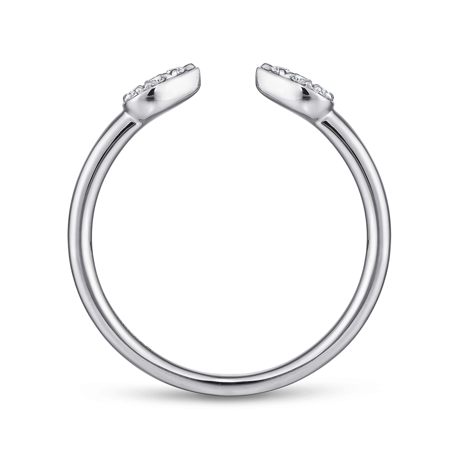 Teardrop Pave Diamond Split Ring in 14K White Gold, photograph 2