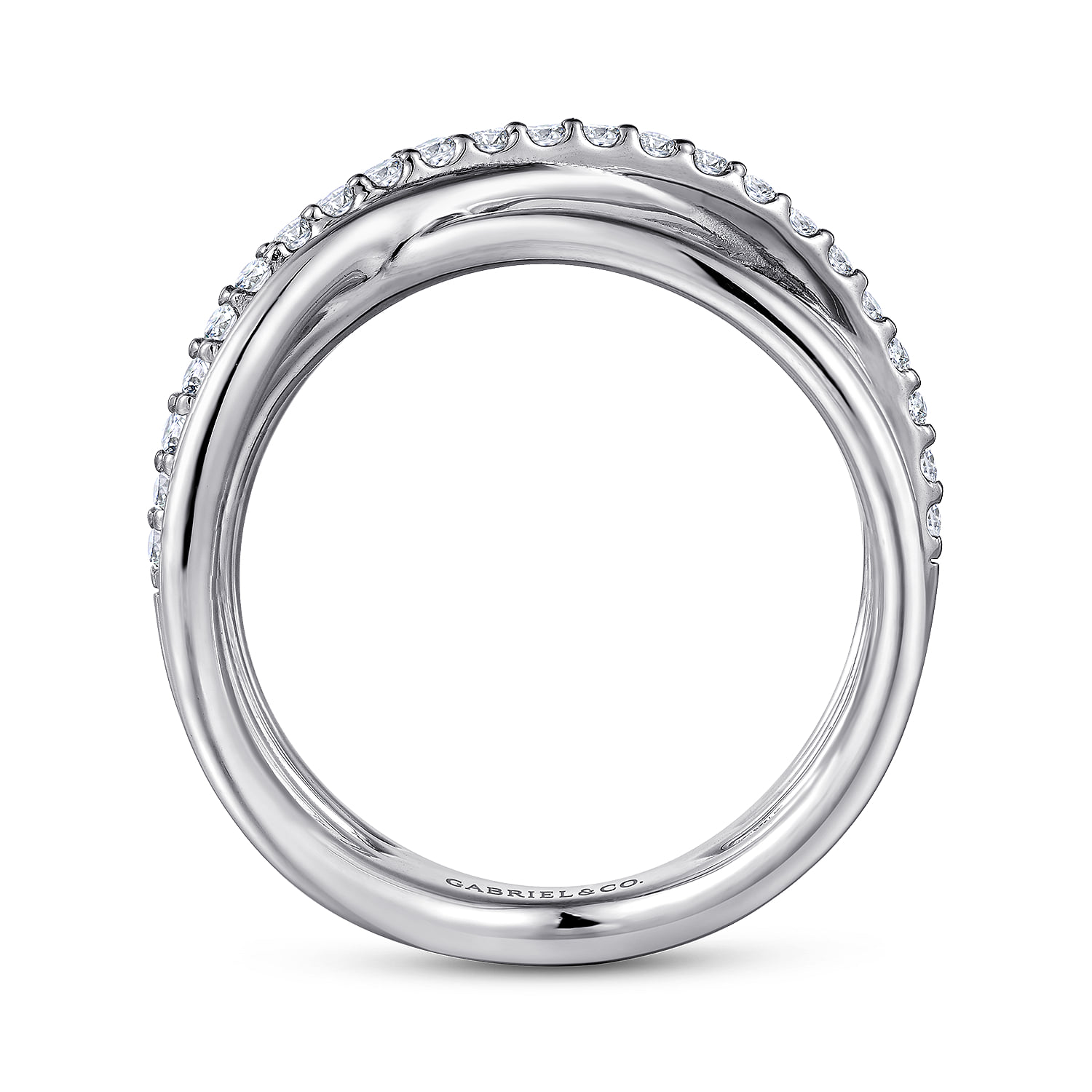 White Sapphire Twisted Ring in Sterling Silver, photograph 2