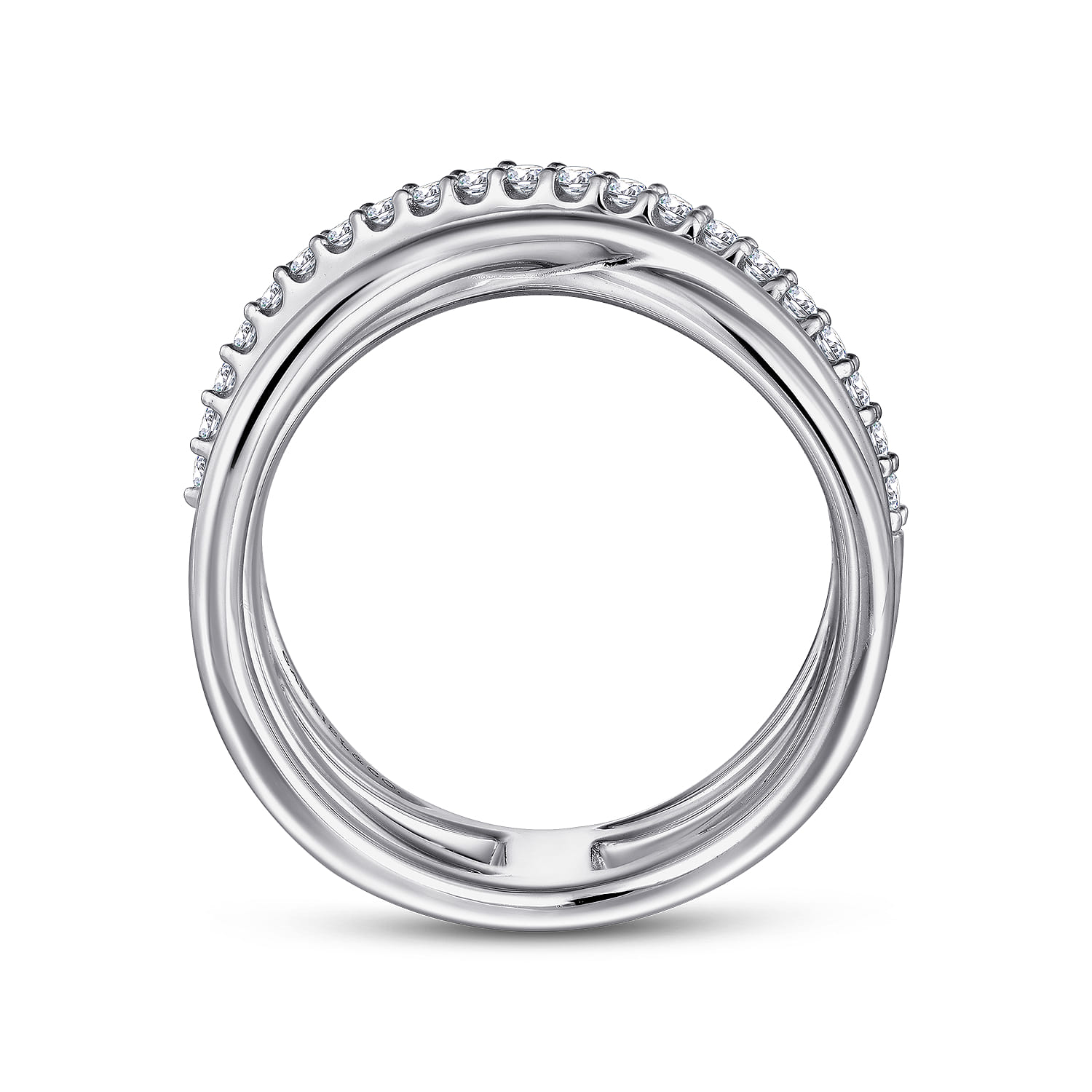 White Sapphire Twisted Ring in Sterling Silver, photograph 2