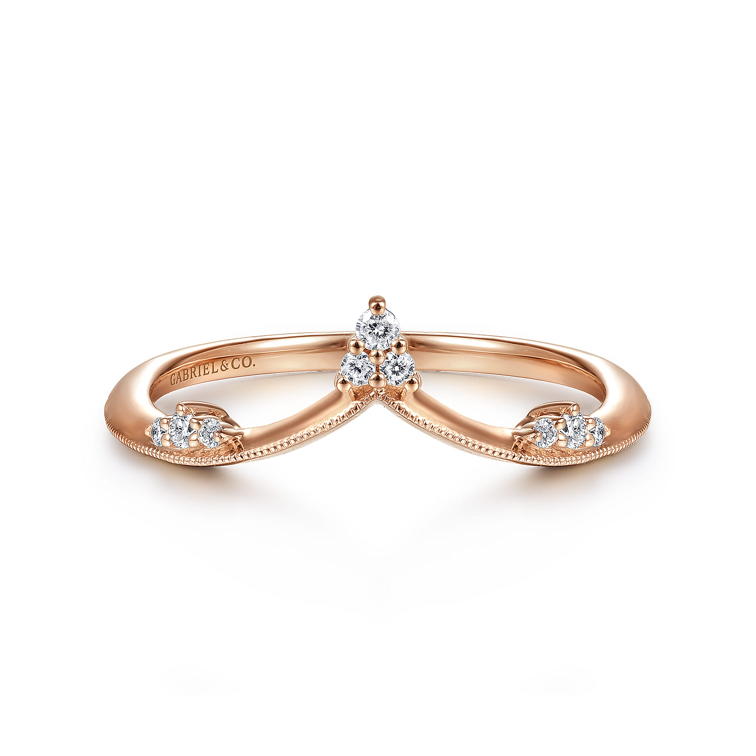 Diamond Cluster Chevron Ring