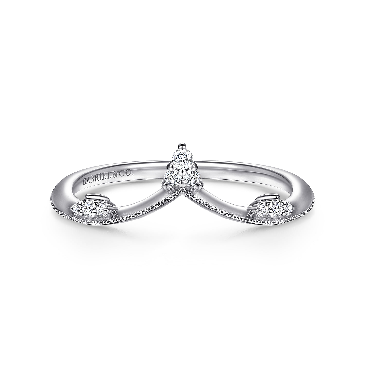 Diamond Cluster Chevron Ring