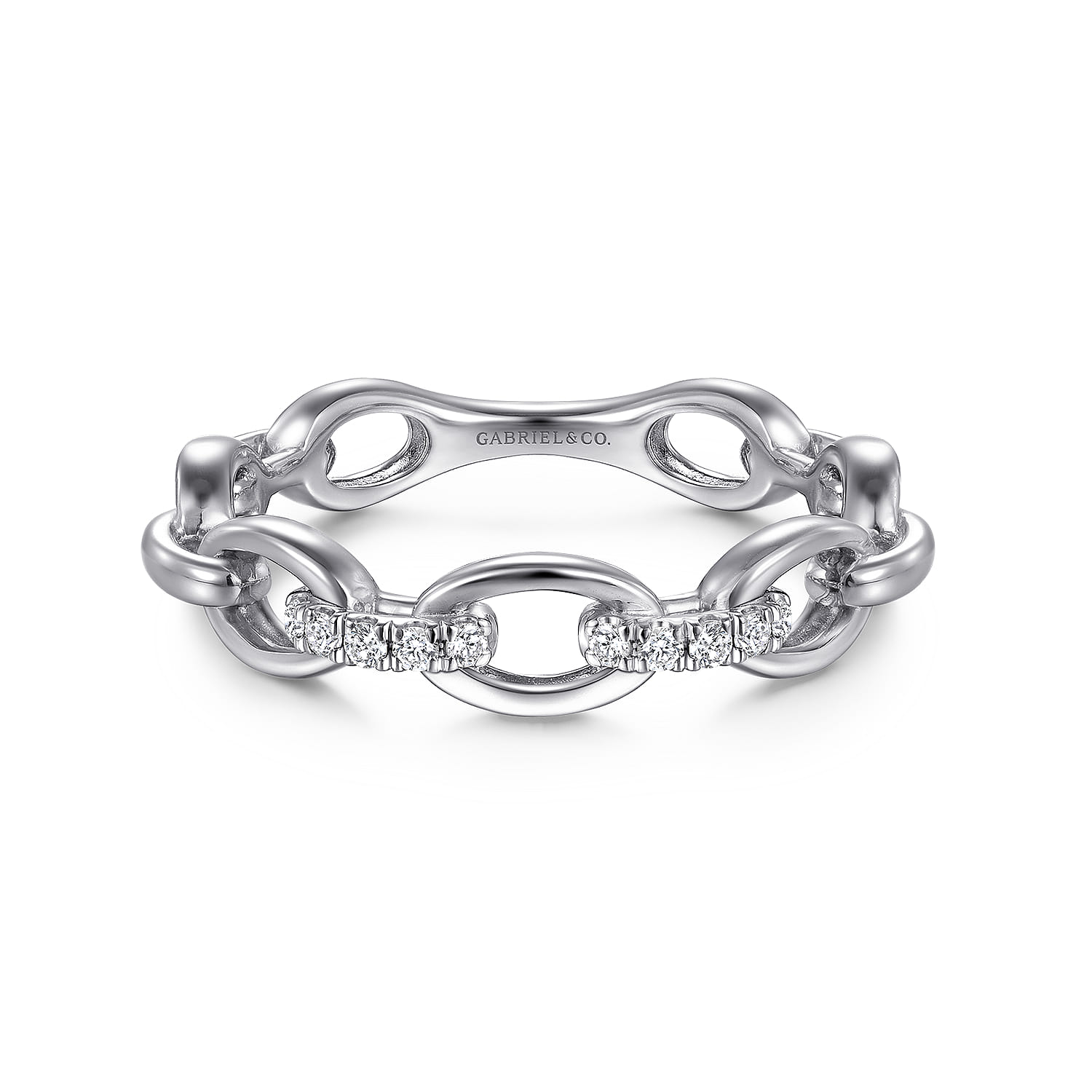 Diamond Link Chain Ladies Ring