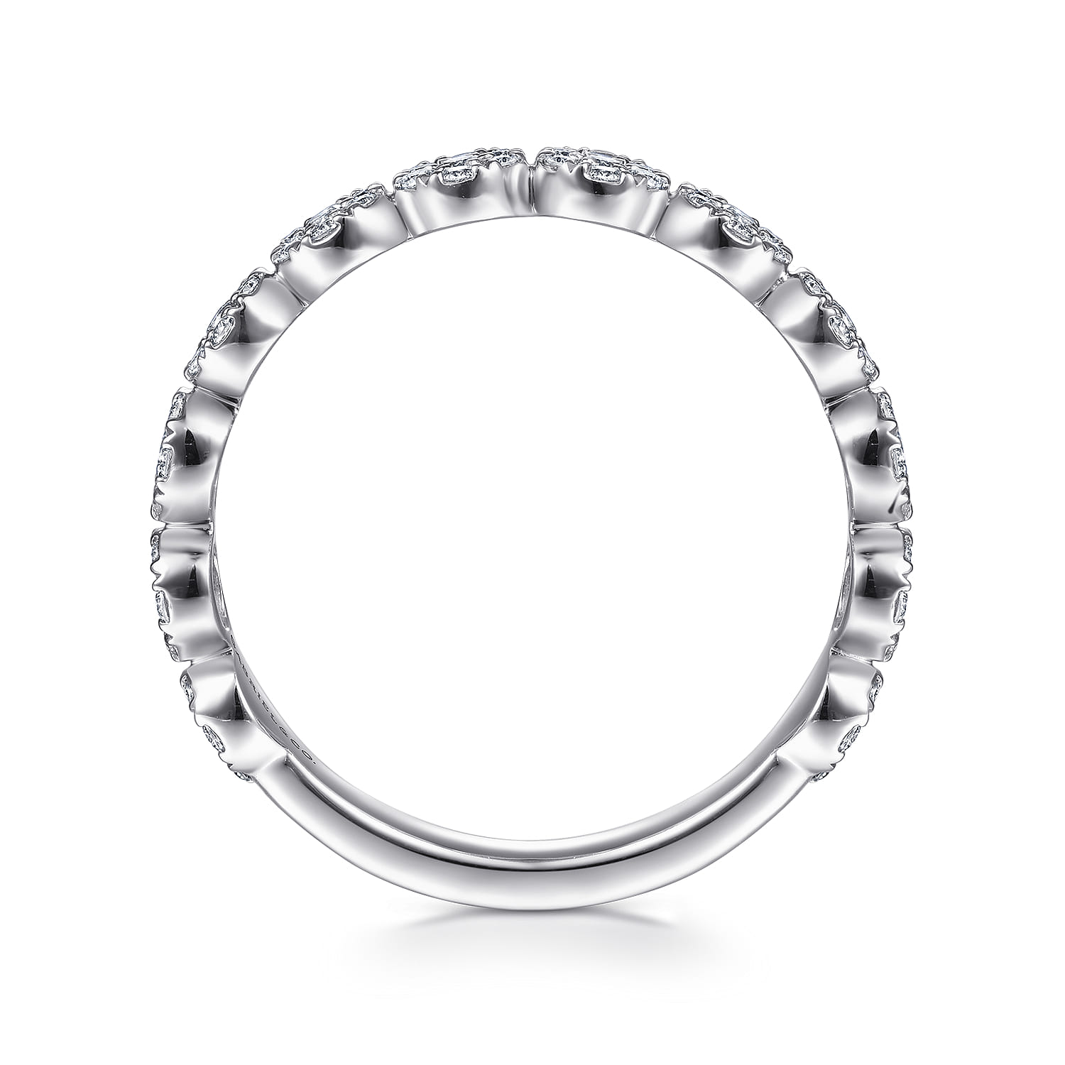 Diamond Pave Cluster Ring in 14K White Gold, photograph 2