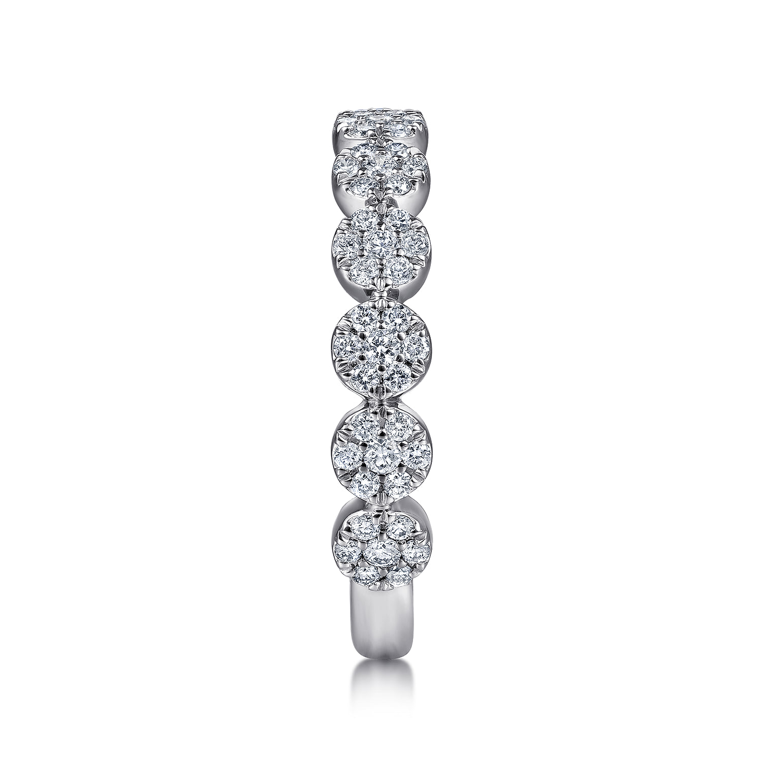 Diamond Pave Cluster Ring in 14K White Gold, photograph 4