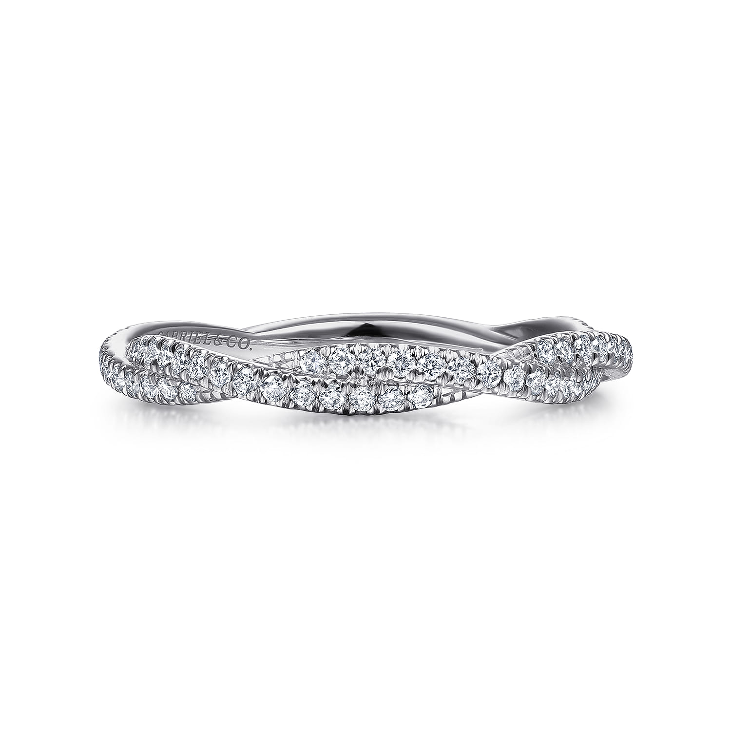 Diamond Pave Twisted Stackable Band