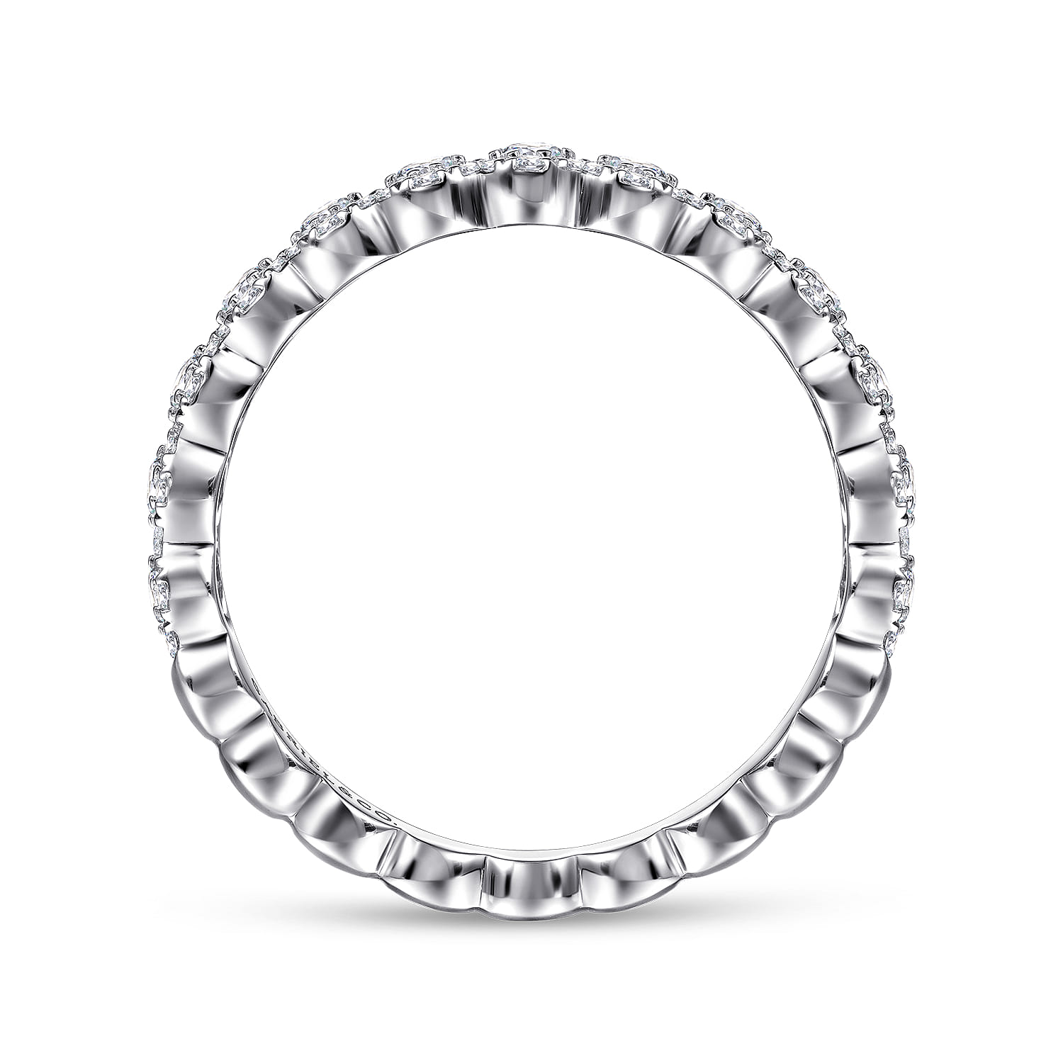 Pave Diamond Band in 14K White Gold, photograph 2