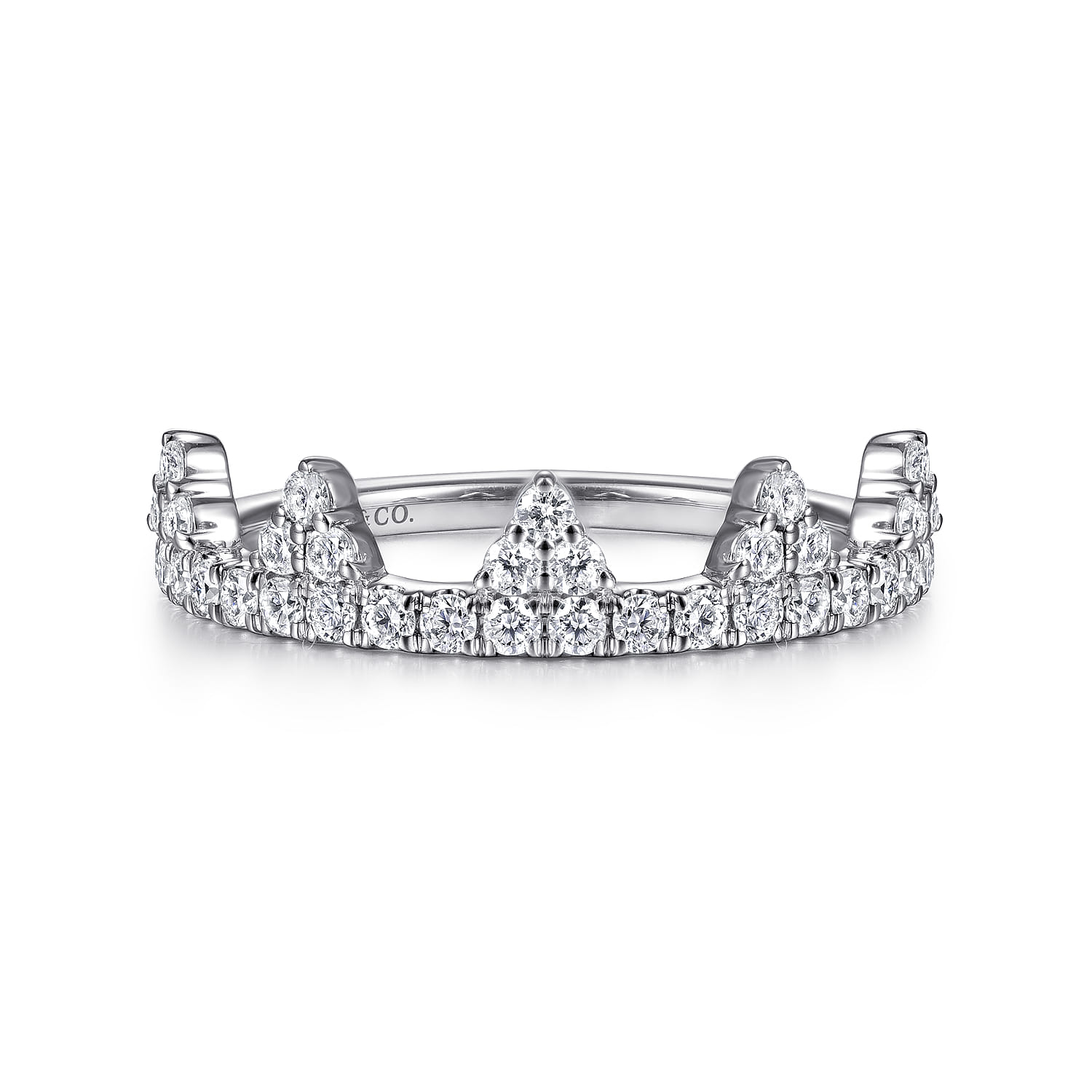 Diamond Crown Ring in 14K White Gold