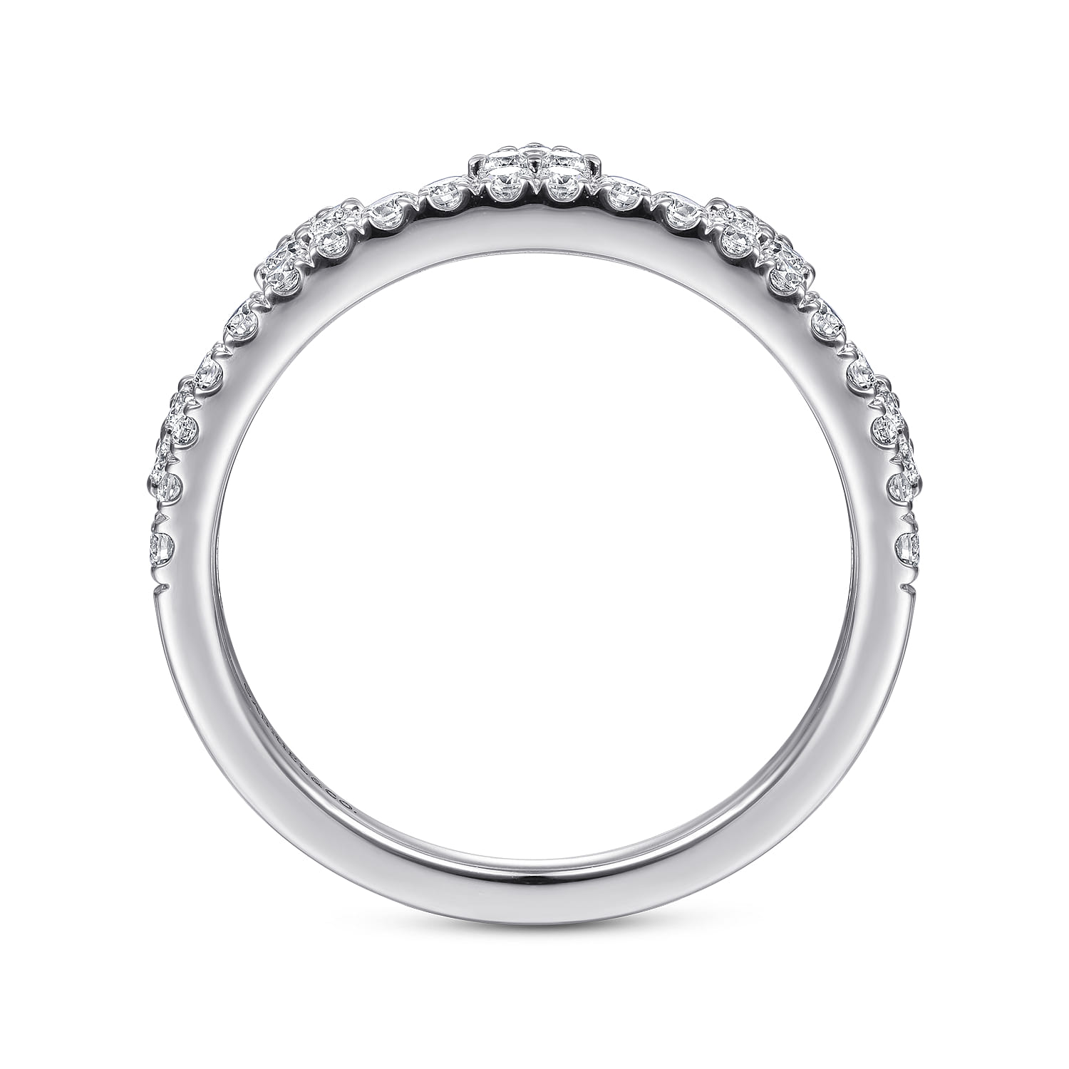 Diamond Crown Ring in 14K White Gold, photograph 2