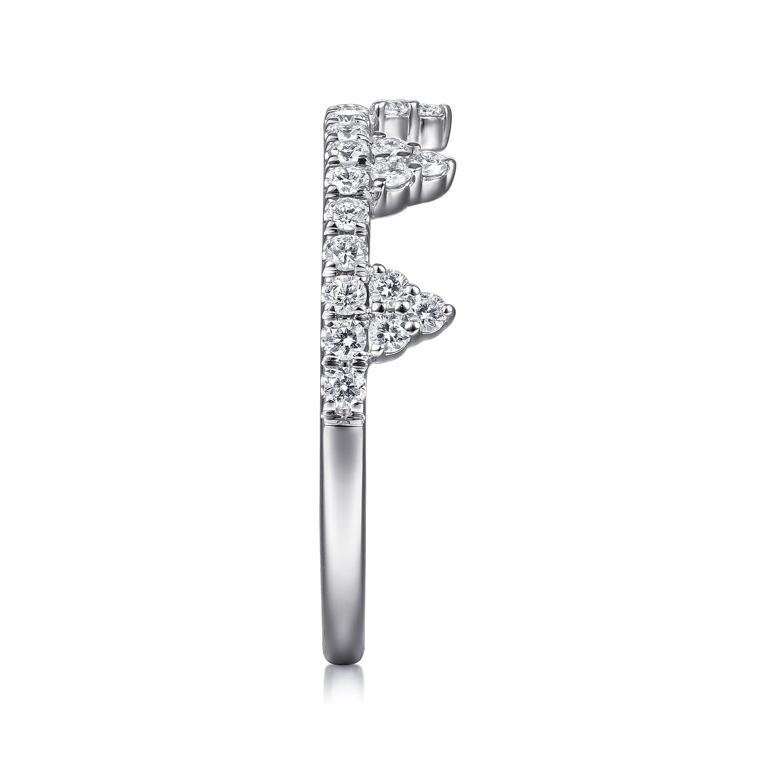 Diamond Crown Ring in 14K White Gold, photograph 4